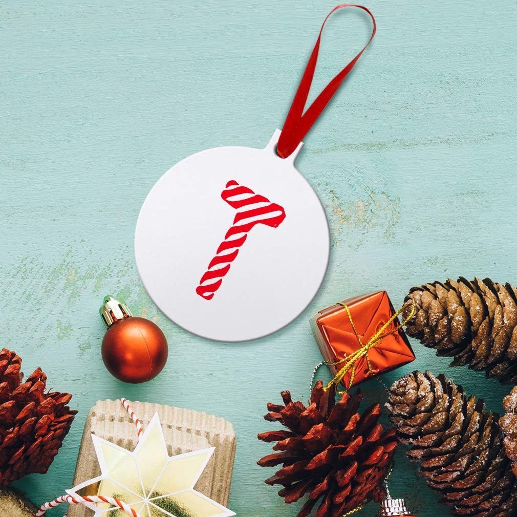 Personalized Red Letter T Christmas Ornament - Aluminum Ball Shape with Red Ribbon, 2-Sided Printing - Perfect Holiday Gift for Tree Decor, Stocking Stuffers & Festive Home Decor