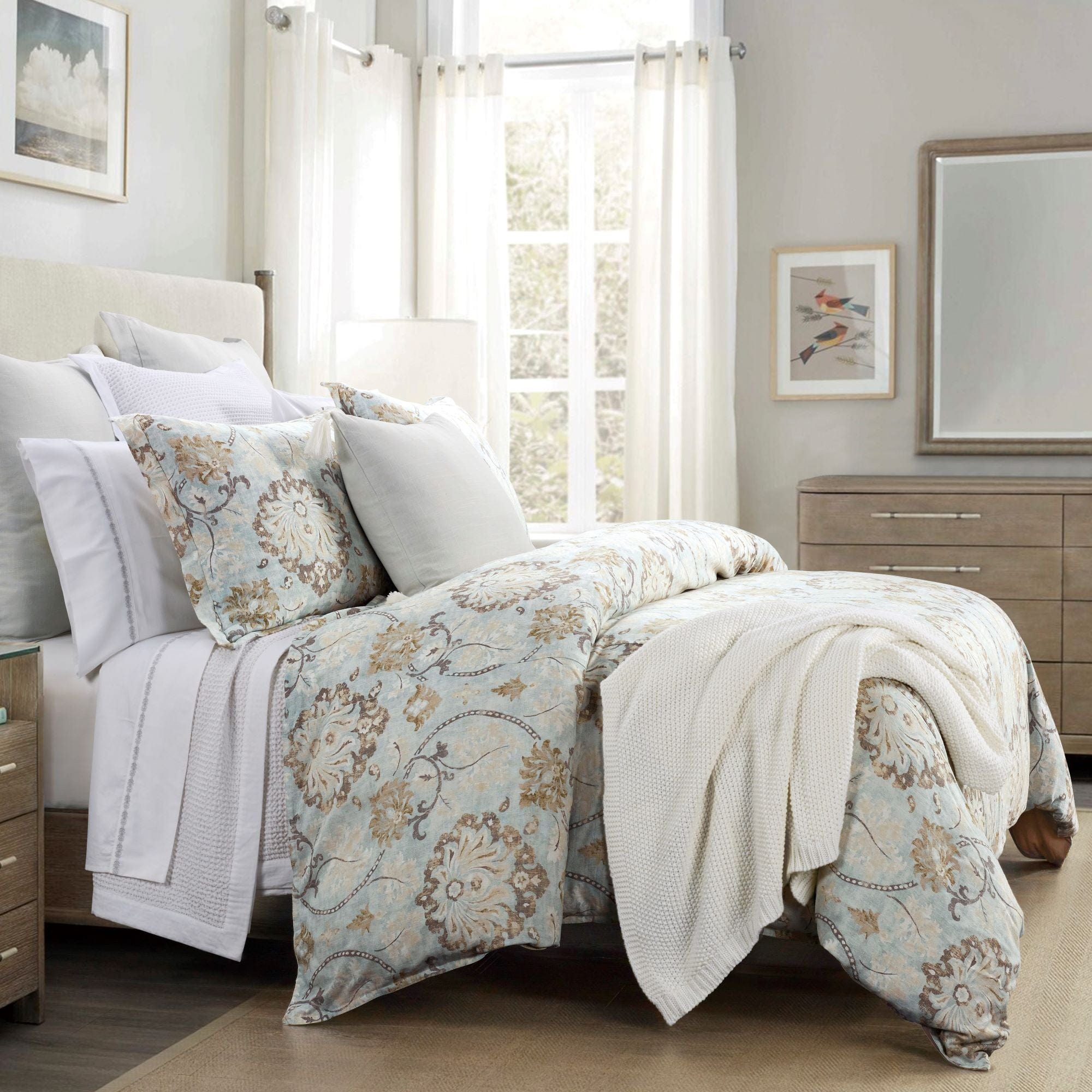 Premium Dalia Washed Linen Bedding Set - Breathable & Soft 100% French Flax Linen Sheets - Perfect for Cozy Bedrooms, Guest Rooms & Vacation Homes