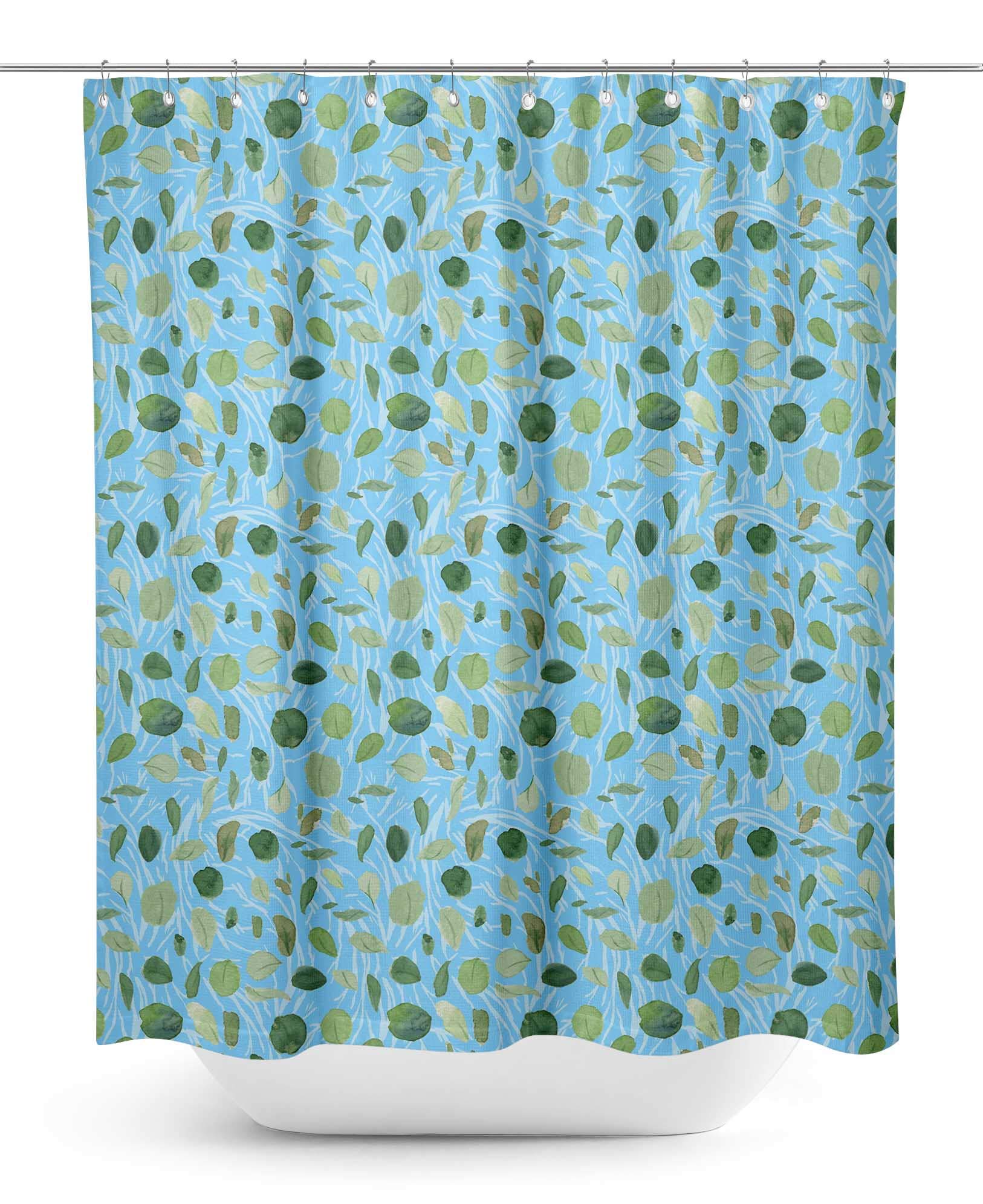 Stylish Blue Cabbage Leaves Waterproof Shower Curtain - 60x75 Inch Bathroom Decor for Modern Homes | Perfect for Bathrooms, Guest Rooms & Beach Houses