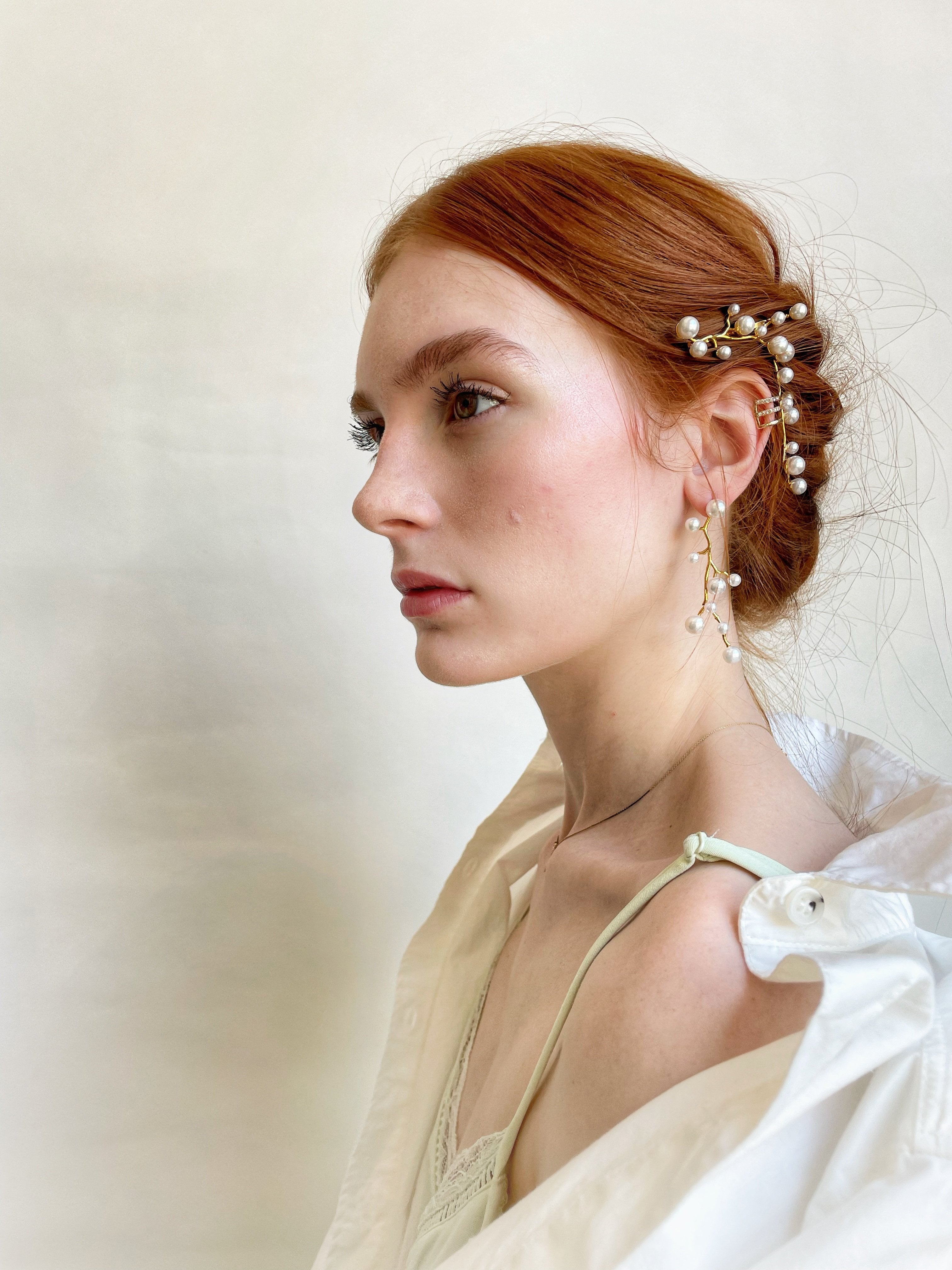Pearl Forest Earrings – Elegant Dangle Pearl Earrings for Women, Perfect for Weddings, Parties & Special Occasions