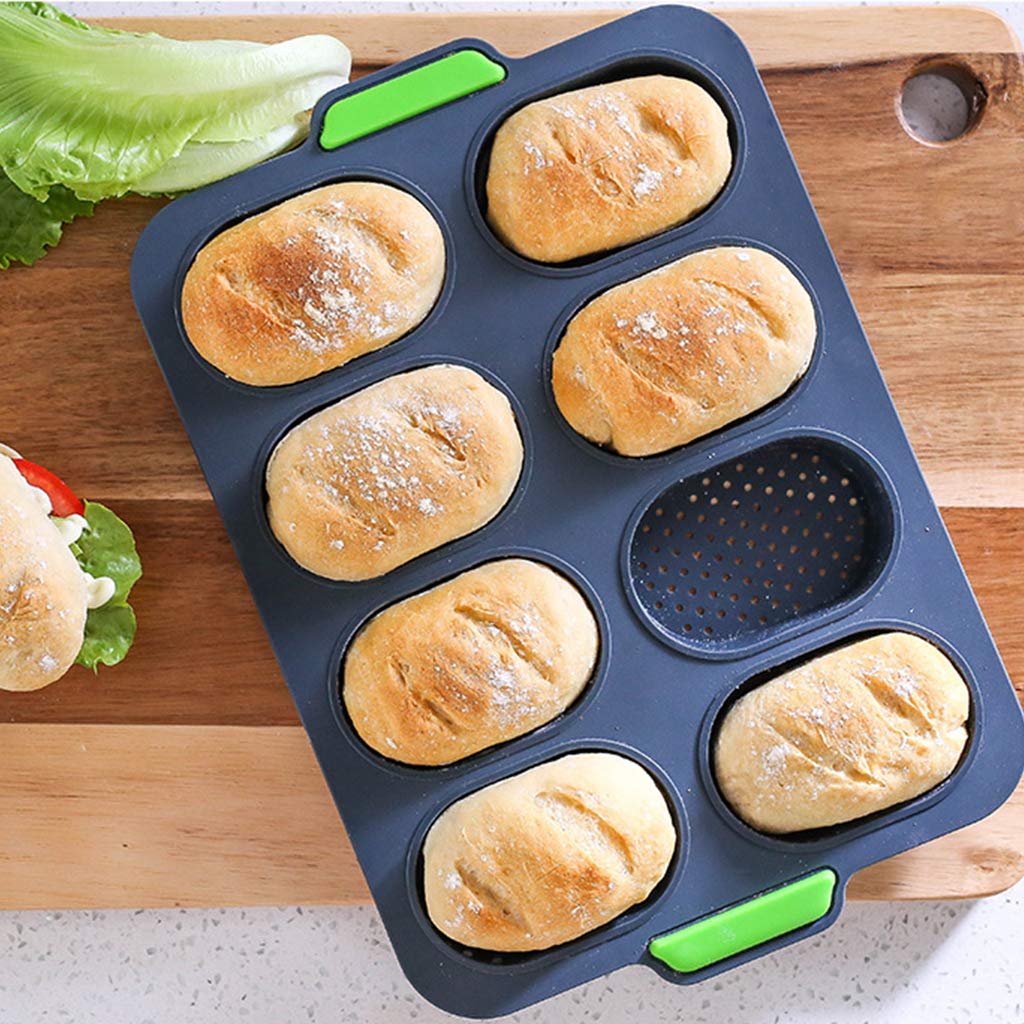 Non-Stick Silicone Baking Pan Set for Muffins & Baguettes - Oven, Microwave & Dishwasher Safe - Perfect for Home Baking, Party Treats & Holiday Cooking