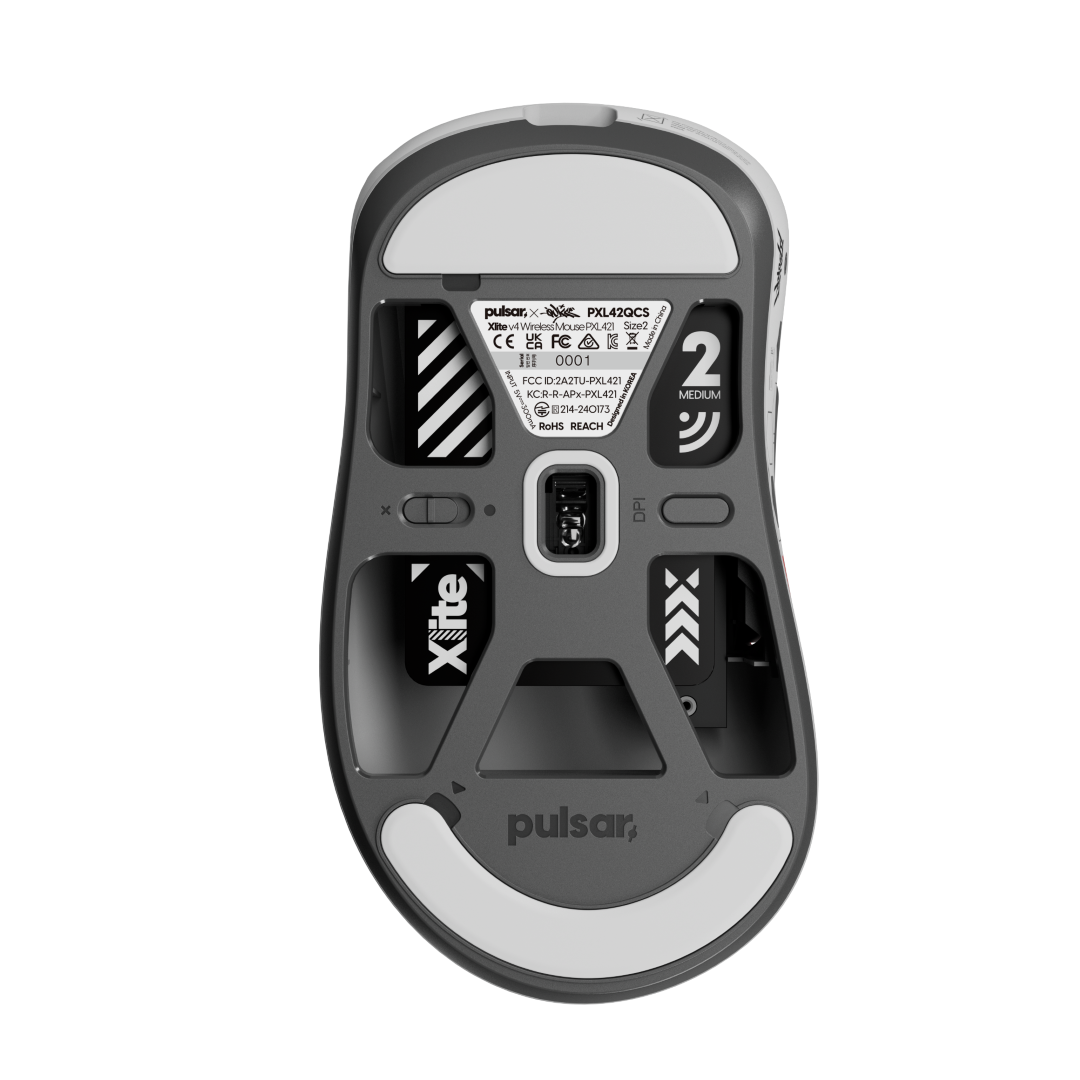 Pulsar Xlite V4 Medium Wireless Gaming Mouse - Quiccs Edition - Lightweight Ergonomic Design for FPS, MOBA & Esports Gaming