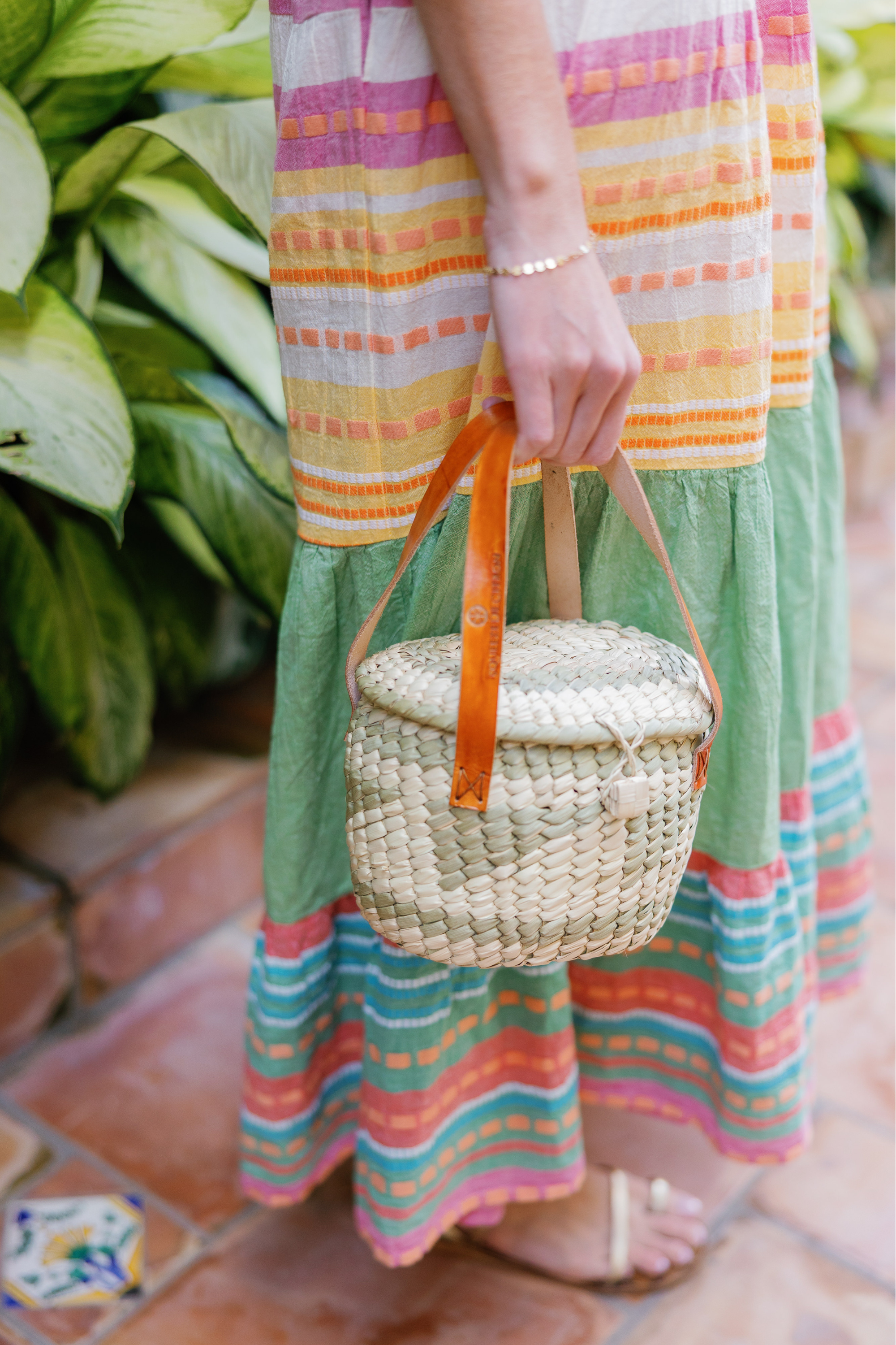 Sage Tucker Basket Palm Citron - Handmade Natural Fiber Storage Basket for Home Decor, Organizing, and Gift Giving | Perfect for Living Room, Bedroom, or Bathroom Storage