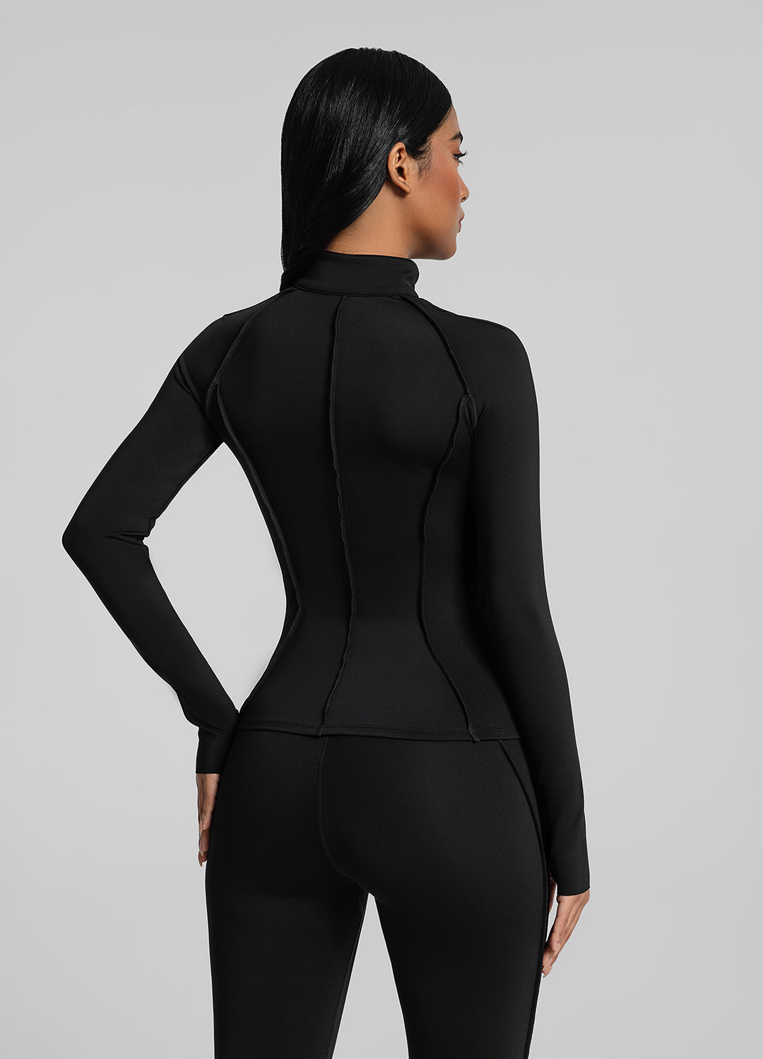 Contour Zip Up Long Sleeve Top for Women - Stylish Slim Fit Workout Shirt with Breathable Fabric - Perfect for Yoga, Gym & Casual Wear