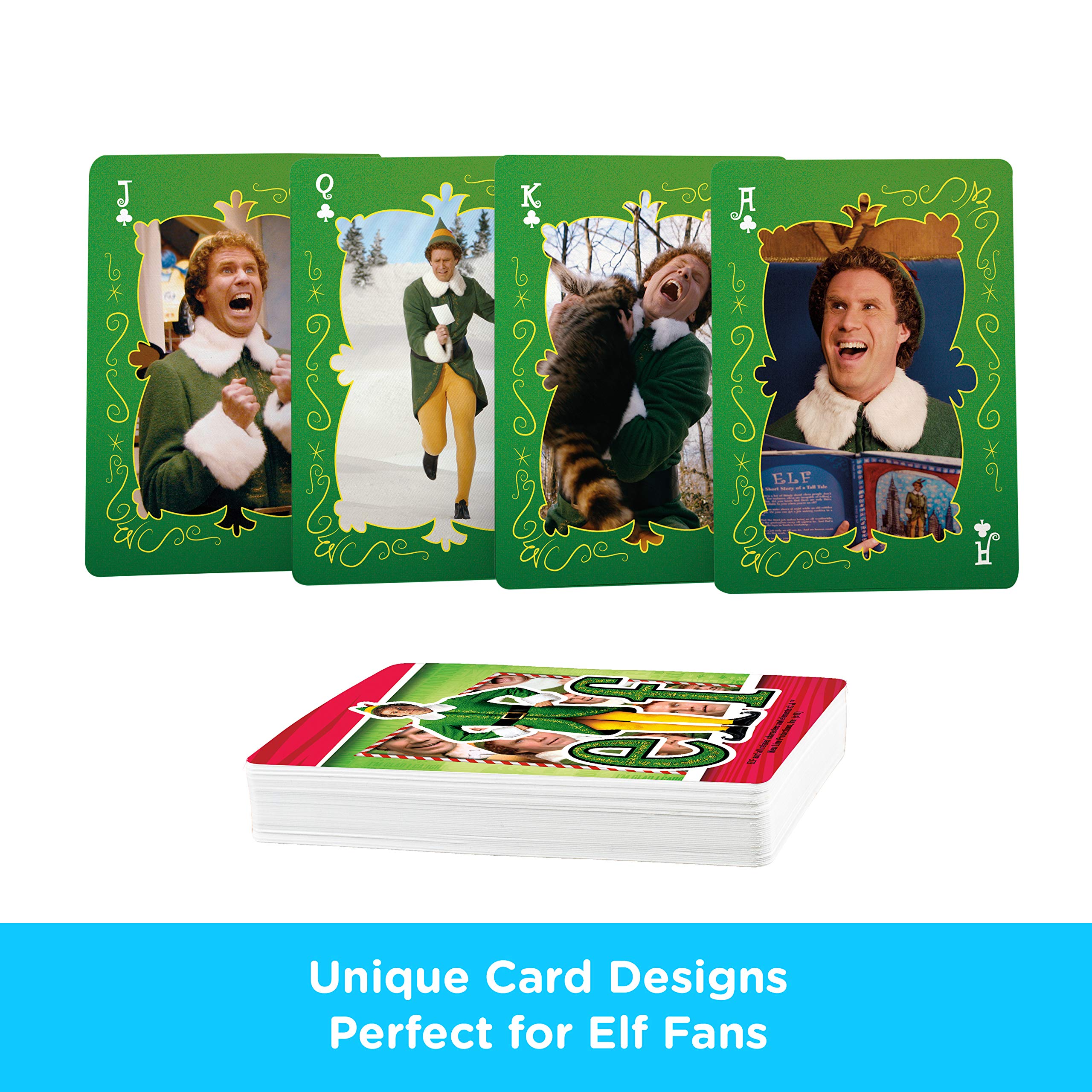 Elf The Movie Playing Cards Deck - Officially Licensed AQUARIUS ELF Collectible Card Game Set for Poker, Magic Tricks & Family Game Night - Perfect Christmas Gift & Holiday Party Entertainment