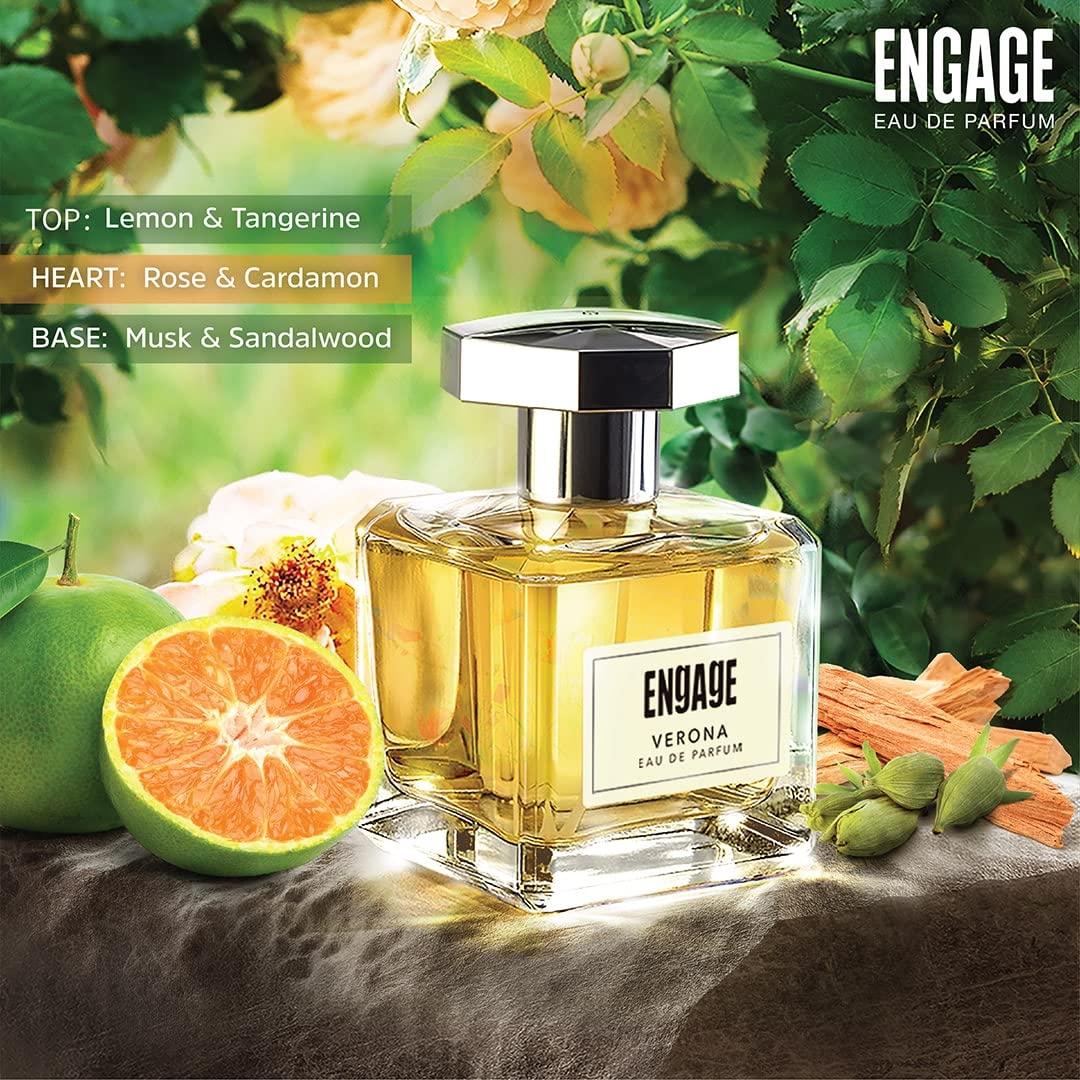 Engage Verona Perfume for Women - Long Lasting Citrus & Fruity Fragrance | 100ml Eau de Parfum | Perfect for Daily Wear, Office & Date Nights | Free Travel Tester Included | Luxury Gift for Her
