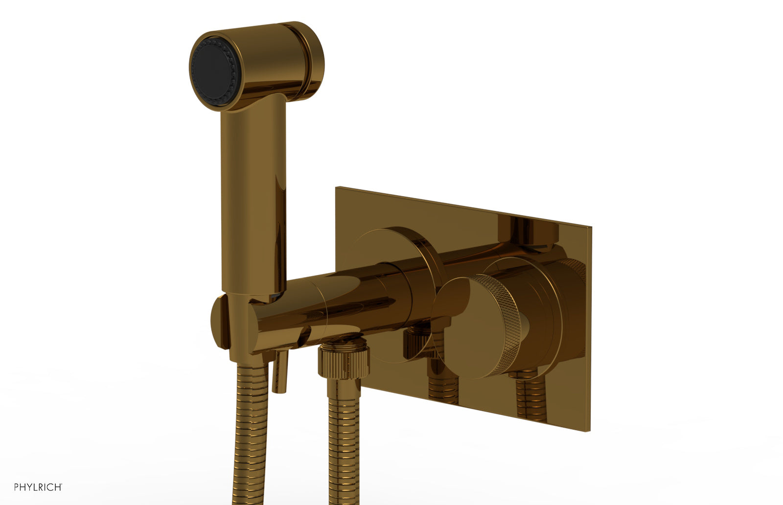 BASIC II Wall Mounted Bidet with Knurled Handle - 230mm Spray Head, 65mm Mounting Centers - Perfect for Bathroom Hygiene & Comfort