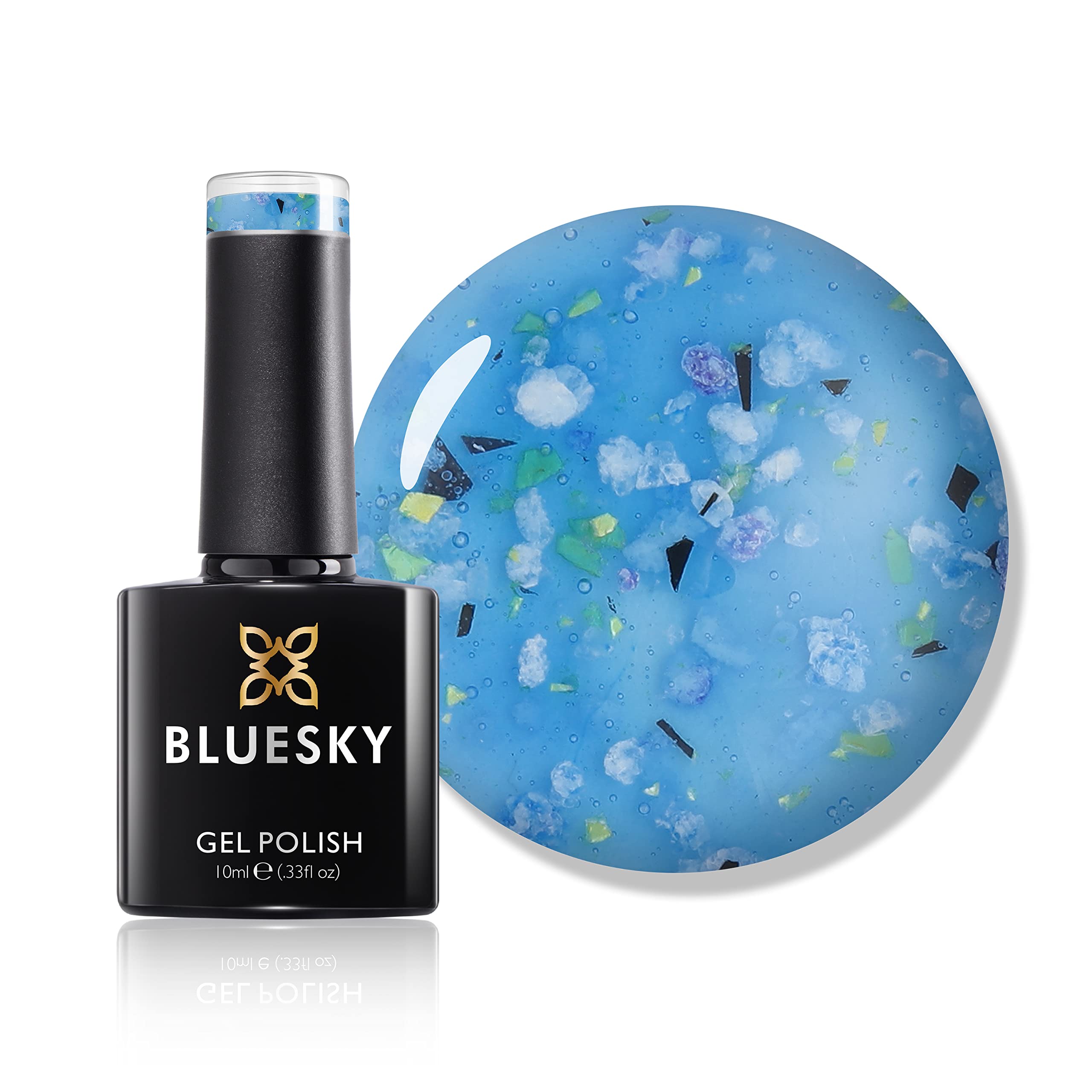 BLUESKY Bluebell Breeze Gel Nail Polish - Long Lasting Blue Jelly Flower Gel (BFL05) for UV/LED Manicures - Perfect for Spring Nails, Bridal Looks & Salon Quality DIY Nail Art
