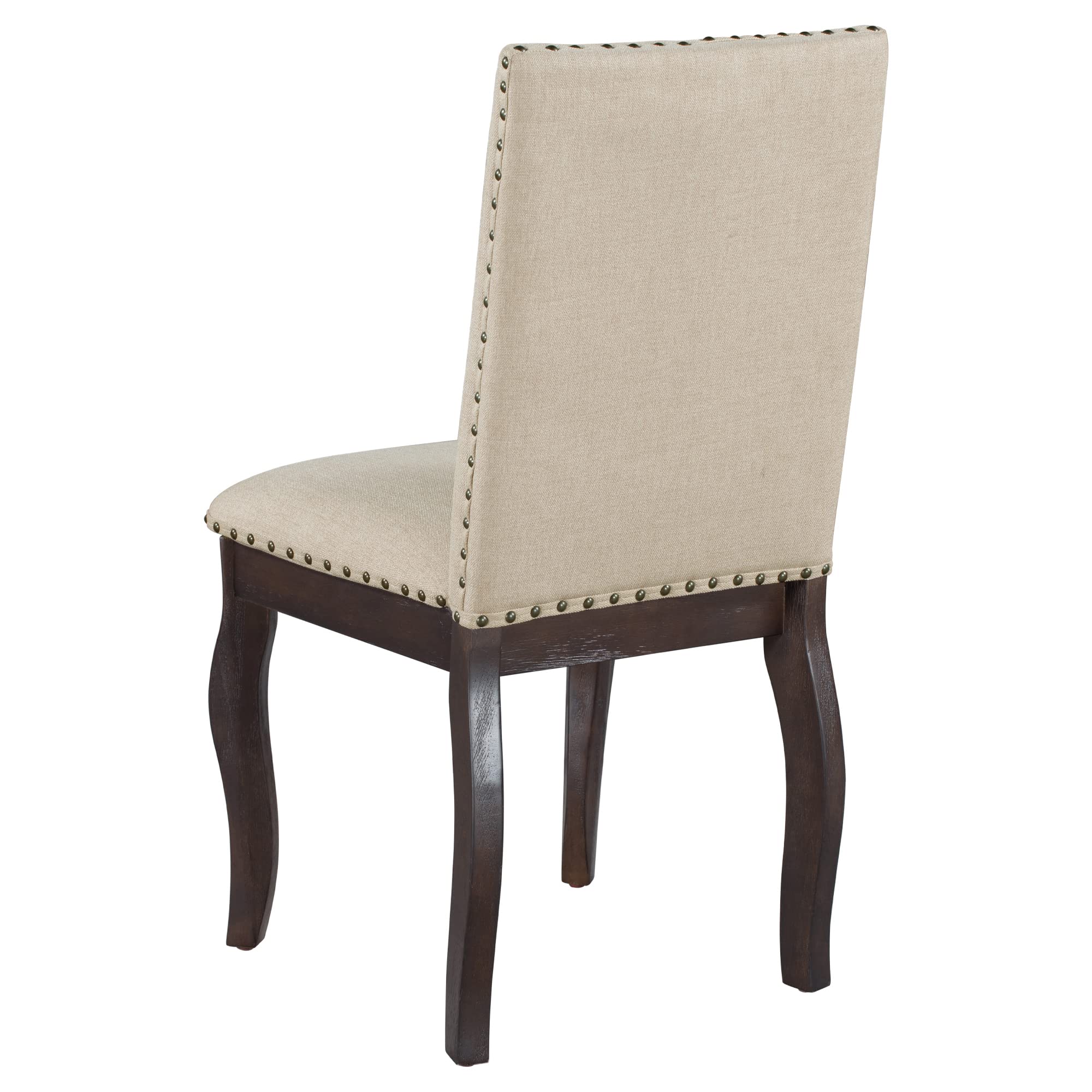 Knocbel Farmhouse Upholstered Dining Chair Set of 4 - Kitchen & Dining Room Chairs with Nailhead Trim, 250lbs Weight Capacity, Espresso Finish - Perfect for Farmhouse Decor, Family Dinners & Restaurant Seating
