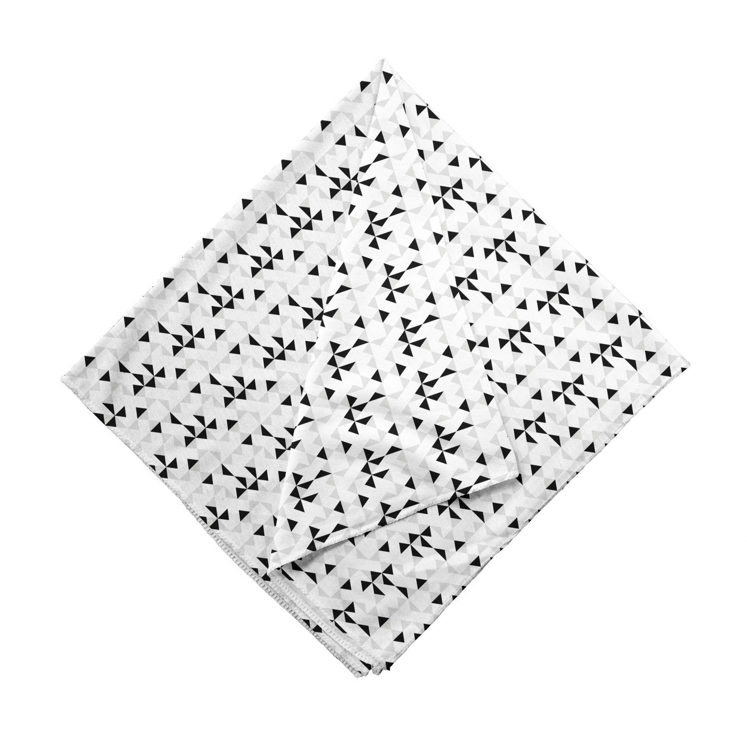 Ambesonne Abstract Art Bandana - Stylish Greyscale Mosaic Pattern Unisex Head Scarf & Neck Tie for Men & Women | Perfect for Outdoor Activities, Music Festivals & Fashion Accessories