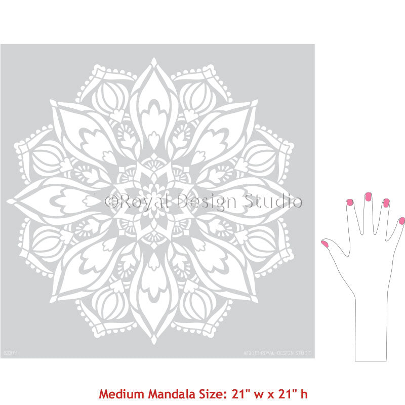 Bhakti Mandala Stencil - Premium Reusable Wall Art Stencil for DIY Home Decor, Yoga Studios & Meditation Spaces