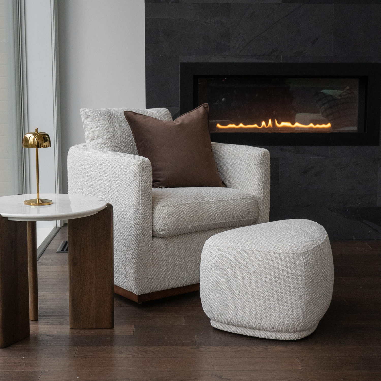 Bellwood Swivel Lounge Chair - 360° Rotating Modern Accent Chair with Tasmin Linen Upholstery for Living Room, Bedroom & Office Comfort