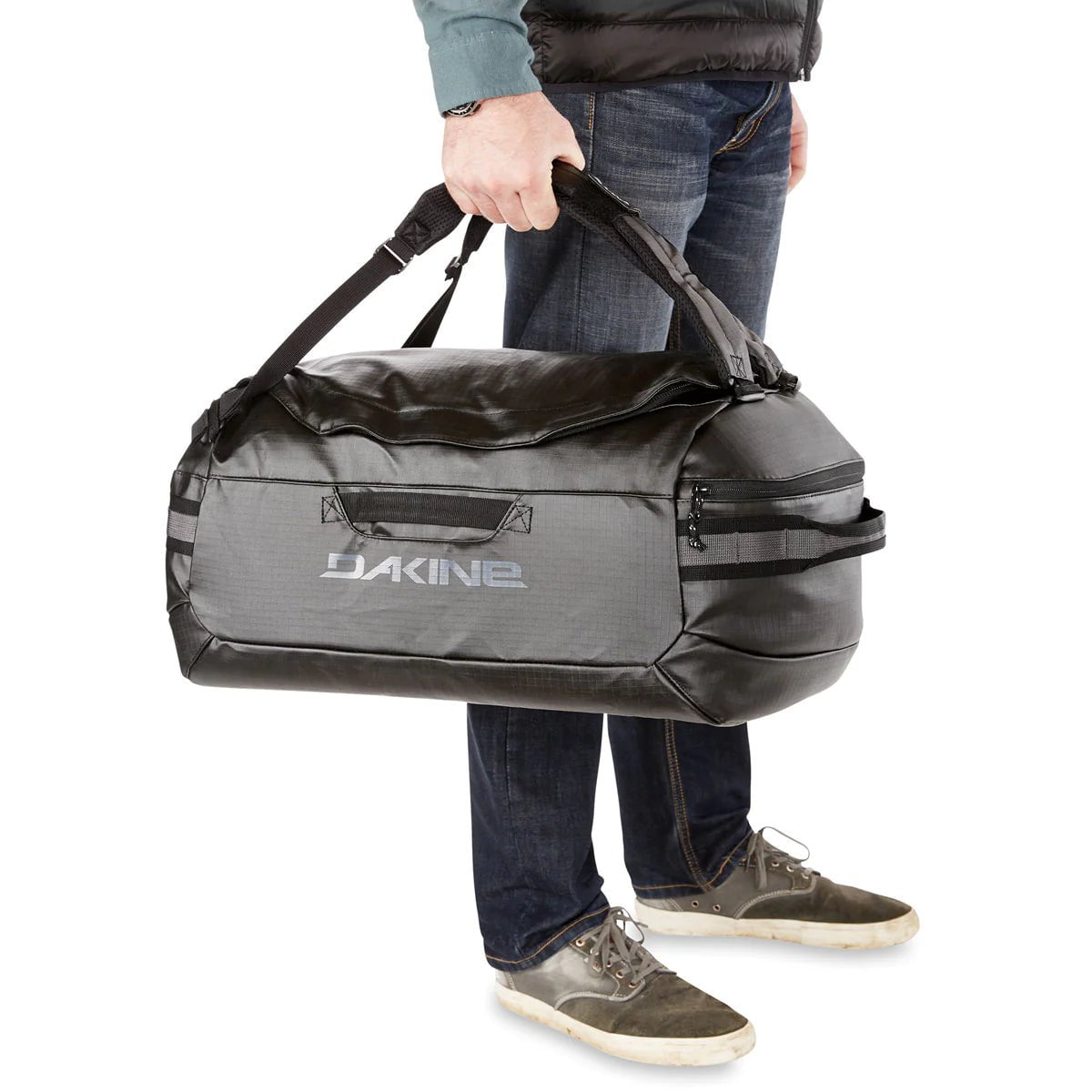 Dakine Ranger Duffle 60L Travel Bag - Stone Ballistic Waterproof Luggage for Camping, Gym & Weekend Getaways