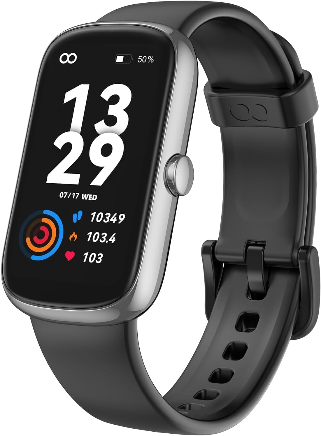 Anyloop Fitness Tracker Watch - Heart Rate, Blood Oxygen & Sleep Monitor, IP68 Waterproof Step Counter, Activity Tracker for Women, Men & Kids (Black) | Perfect for Running, Gym Workouts & Daily Health Tracking
