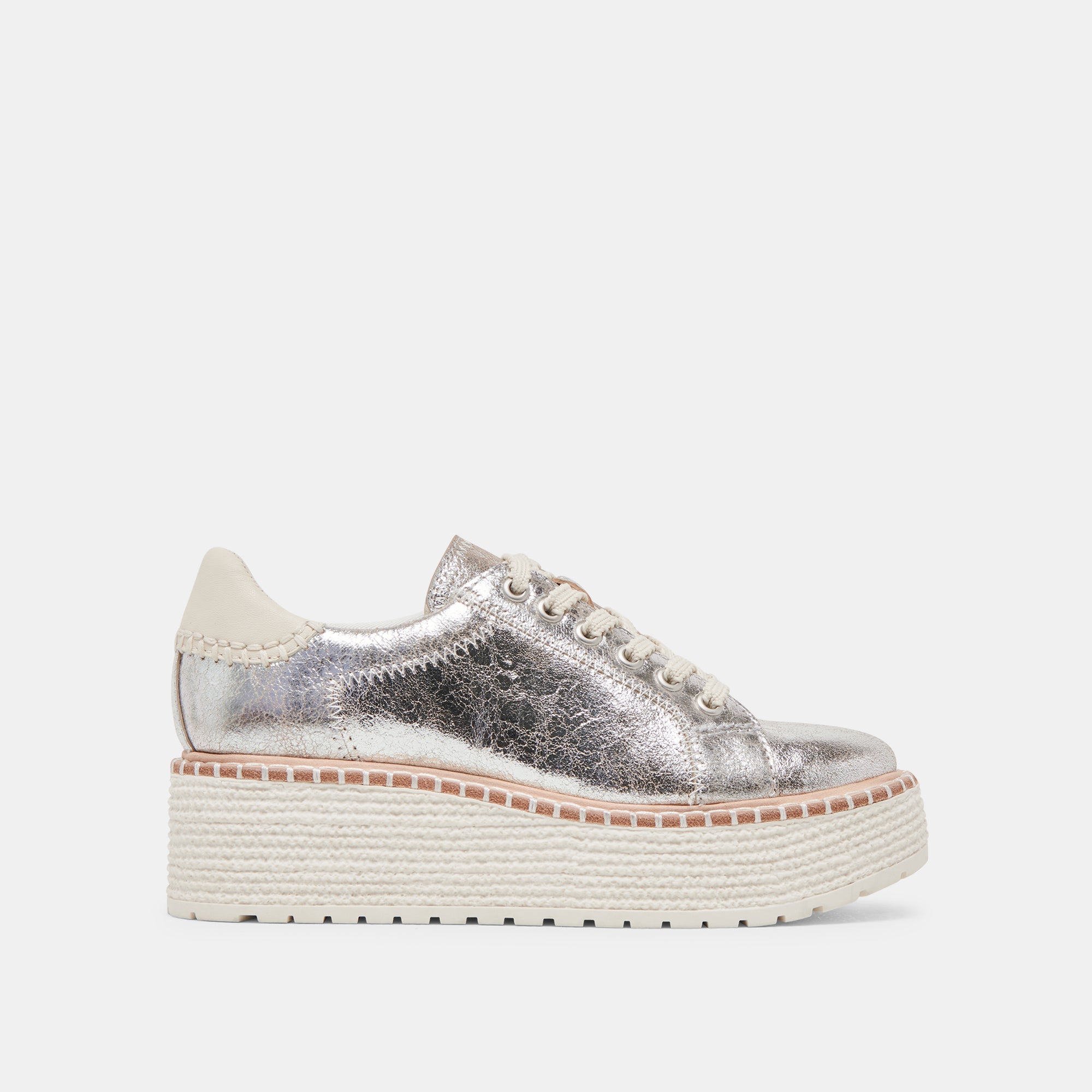 Twain Sneakers for Men & Women - Silver Crackled Leather Fashion Shoes - Comfortable & Stylish for Casual Wear, Walking & Daily Outfits