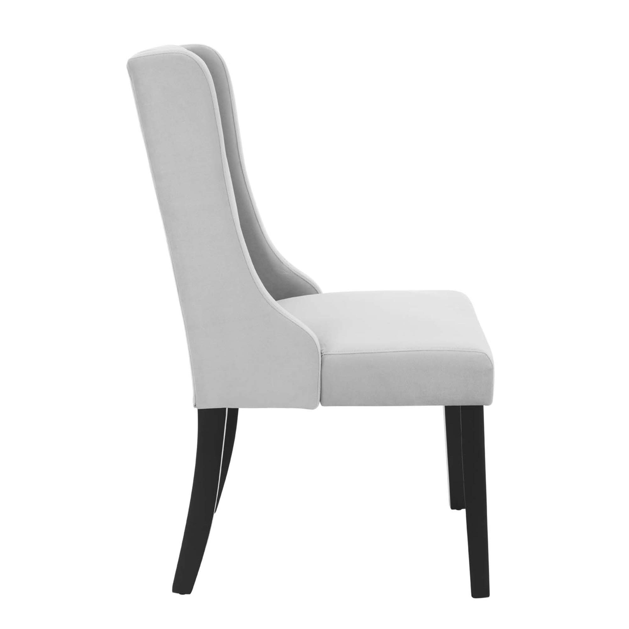 Ergode Renew Performance Velvet Dining Chairs Set of 2 - Stain Resistant Art Deco Style Upholstered Chairs with Black Legs & Foot Glides | Comfortable & Durable for Dining Room, Kitchen, Living Room or Office