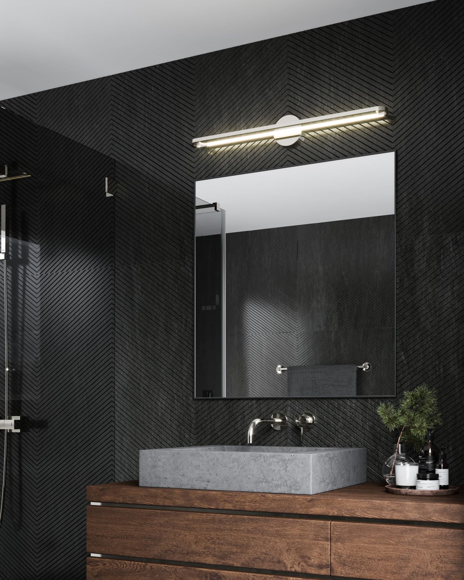 Kuzco Lighting VL63736-BN Marlon 12W LED Bathroom Vanity Light Fixture, Brushed Nickel Finish - Perfect for Modern Bathroom, Powder Room & Dressing Area Lighting