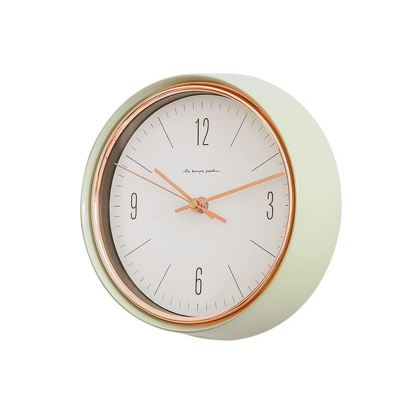 Vintage BRYNE Pointer Wall Clock - Silent Retro Olive Green Desk & Shelf Clock for Home, Office, Bedroom Decor | Perfect for Farmhouse, Industrial & Mid-Century Modern Spaces