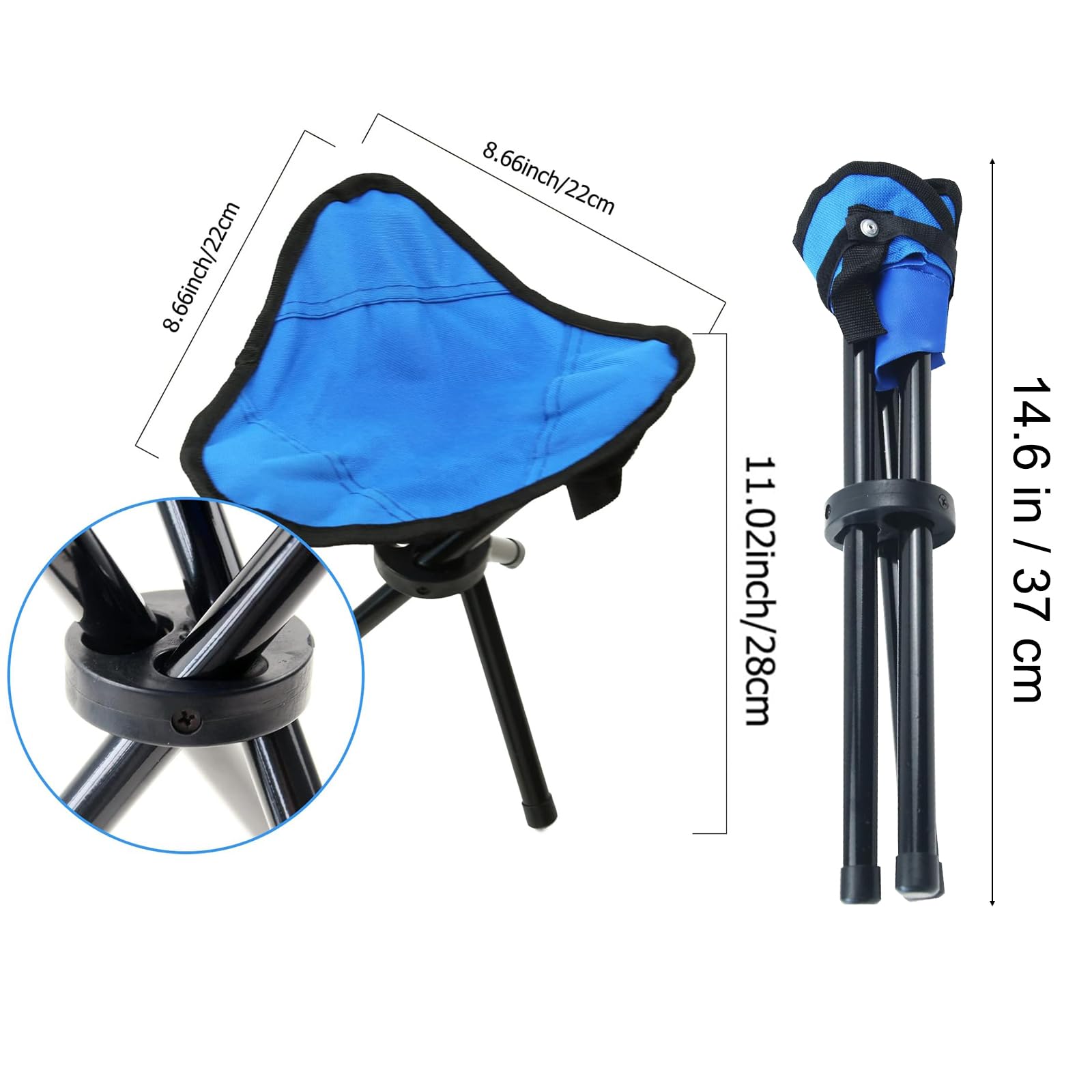 Portable Folding Camping Stool - Lightweight Outdoor Chair with 11.02