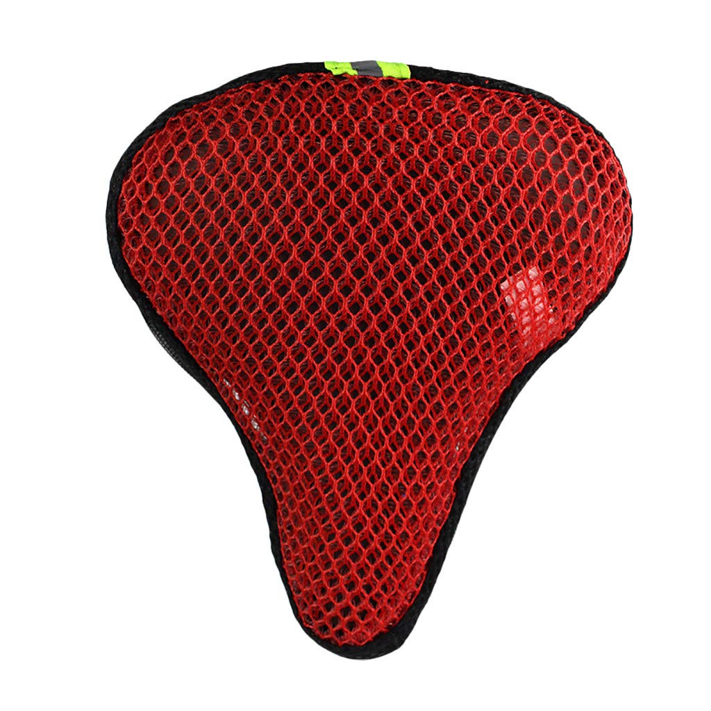 Shan-S 2020 Bike Seat Cover - Breathable Mesh Exercise Bicycle Saddle Replacement with Reflective Band - Soft Cushion Cover for Mountain, Road & Cruiser Bikes - Perfect for Commuting, Cycling & Outdoor Workouts