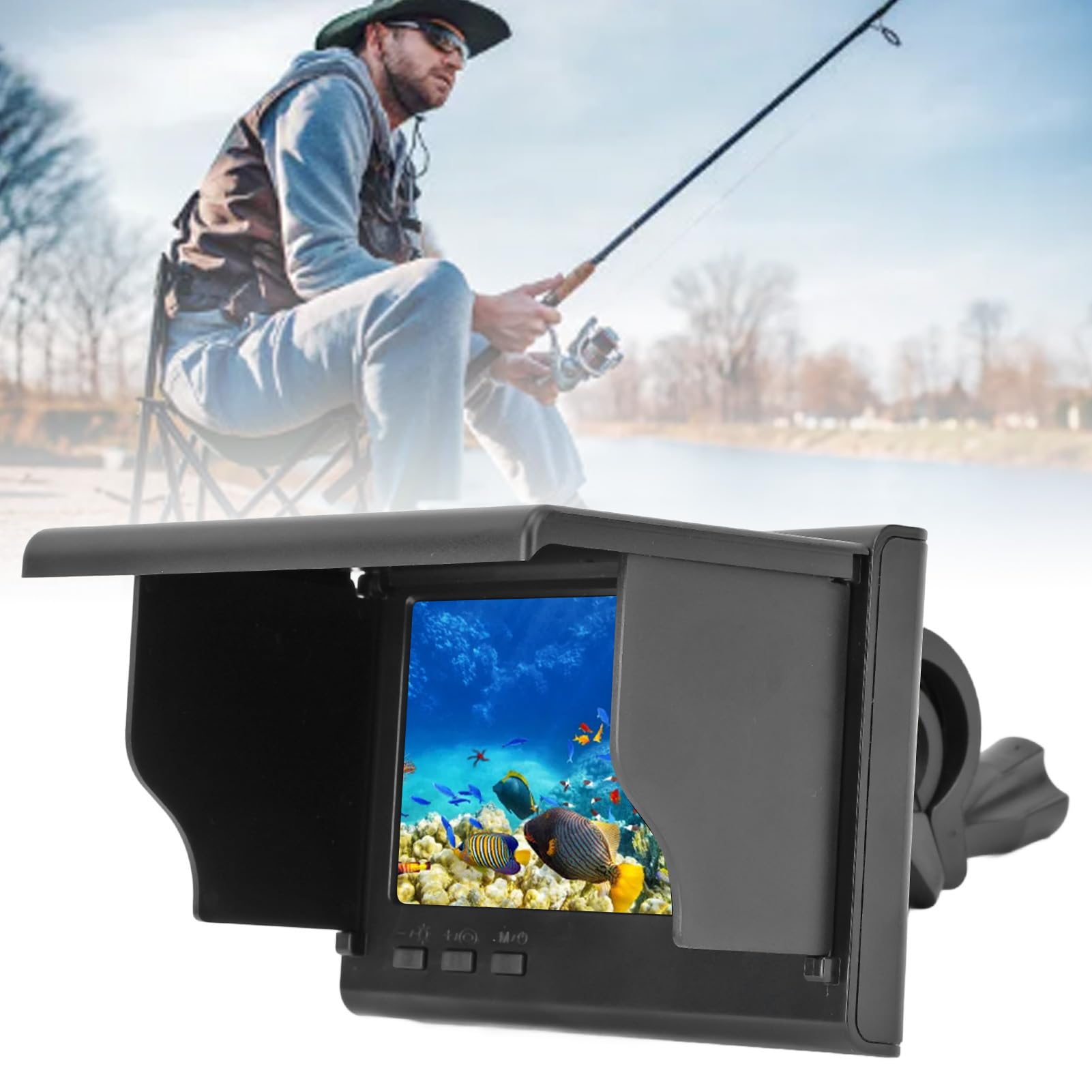 **1200TVL IP68 Waterproof Fishing Camera - 220° Wide Angle Underwater Fishing Camera for Ice & Boat Fishing (98.4ft/30m Depth) - Perfect for Deep Sea, Lake & River Fishing Adventures**
