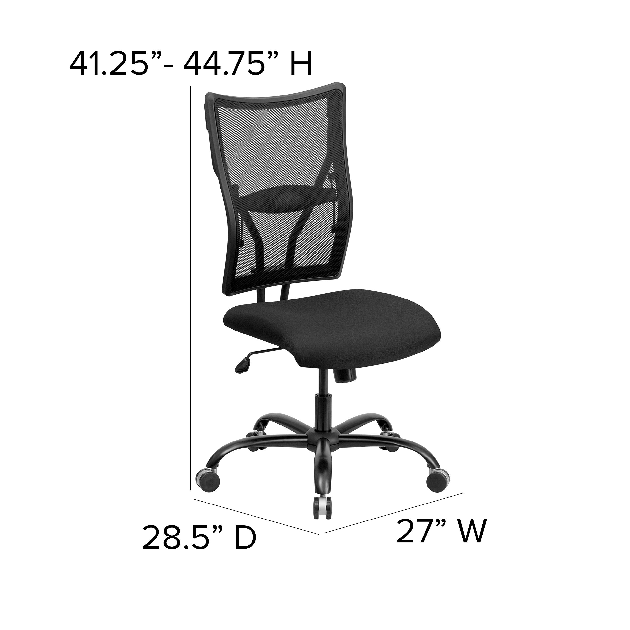 400 lb. Heavy Duty Big & Tall Black Mesh Executive Swivel Ergonomic Office Chair with Lumbar Support - Perfect for Home Office, Conference Rooms & Long Work Sessions