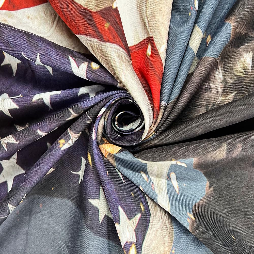 American Flag Shower Curtain with Hooks - Patriotic USA Bald Eagle Design for 4th of July & Independence Day - 72x72 Inch Blue Bathroom Decor - Perfect for Home, RV, and Dorm Room Decorations