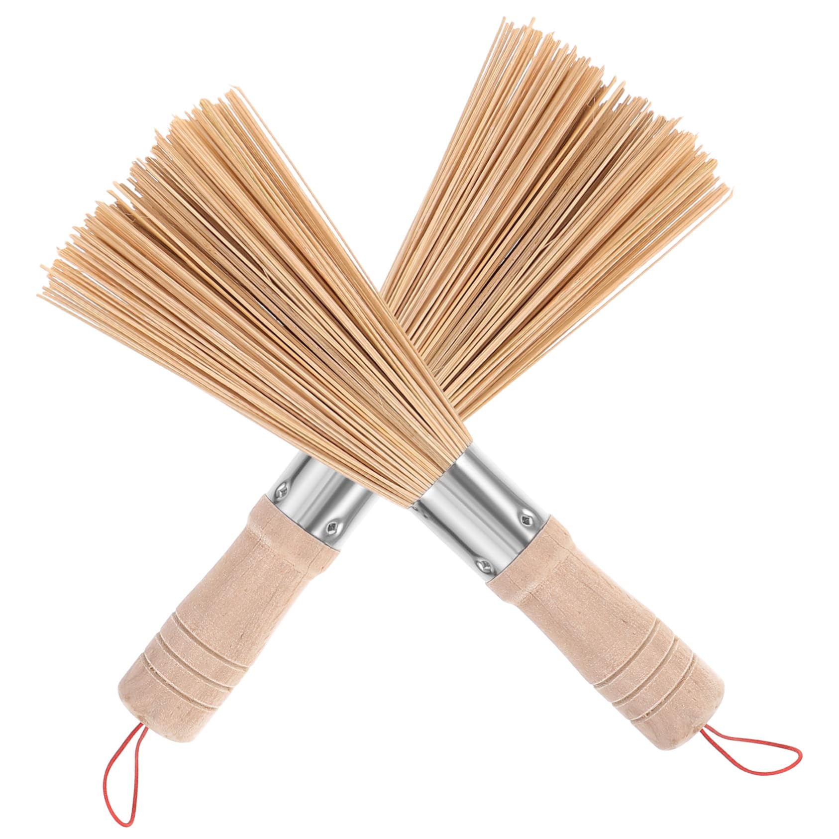 Bamboo Wok Brush Set - 2pcs Kitchen Cleaning Tools for Nonstick Pans
