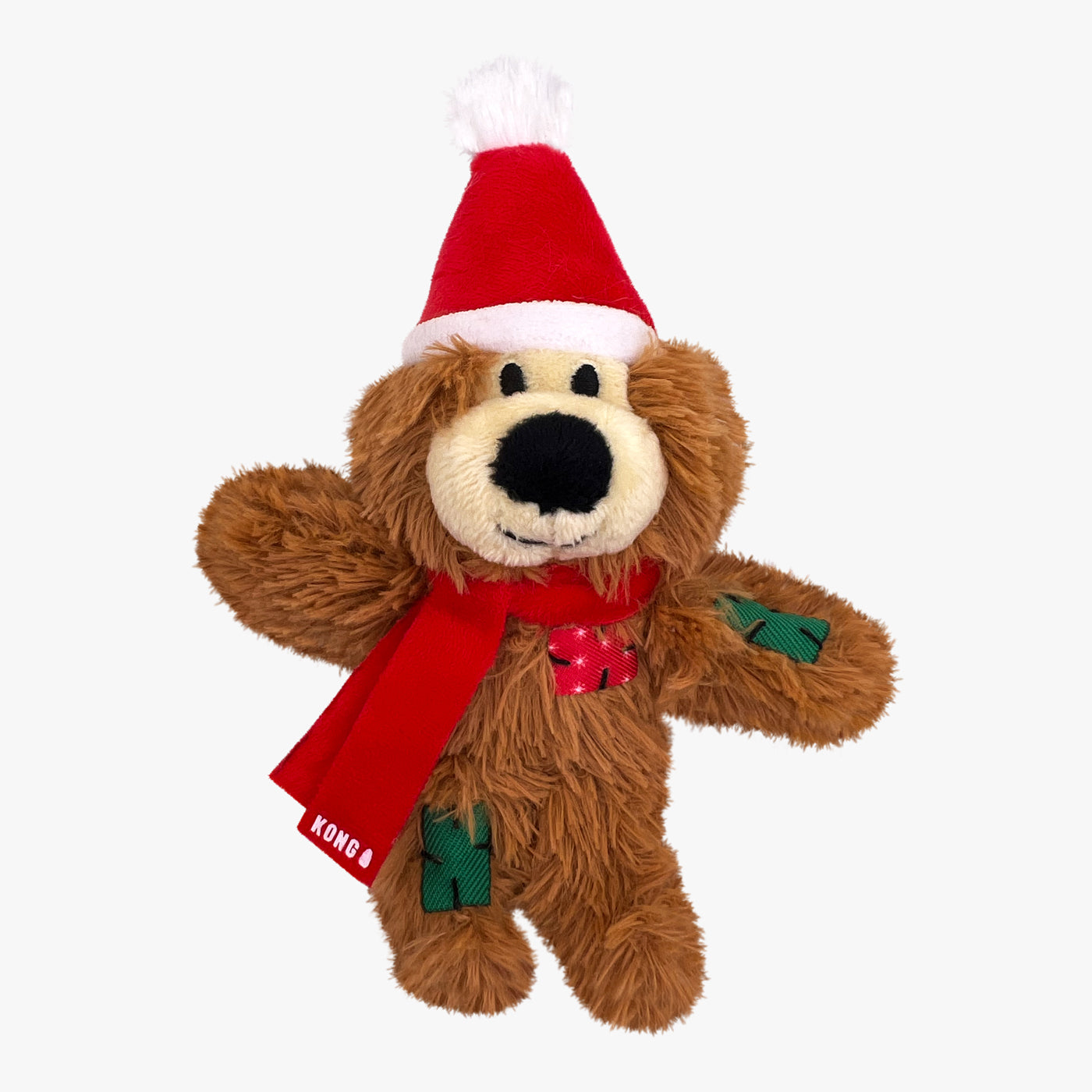 KONG Holiday Softies Bear Assorted - Durable Dog Chew Toy for Aggressive Chewers, Christmas Stocking Stuffer for Pets, Interactive Play & Training Reward for Puppies & Dogs