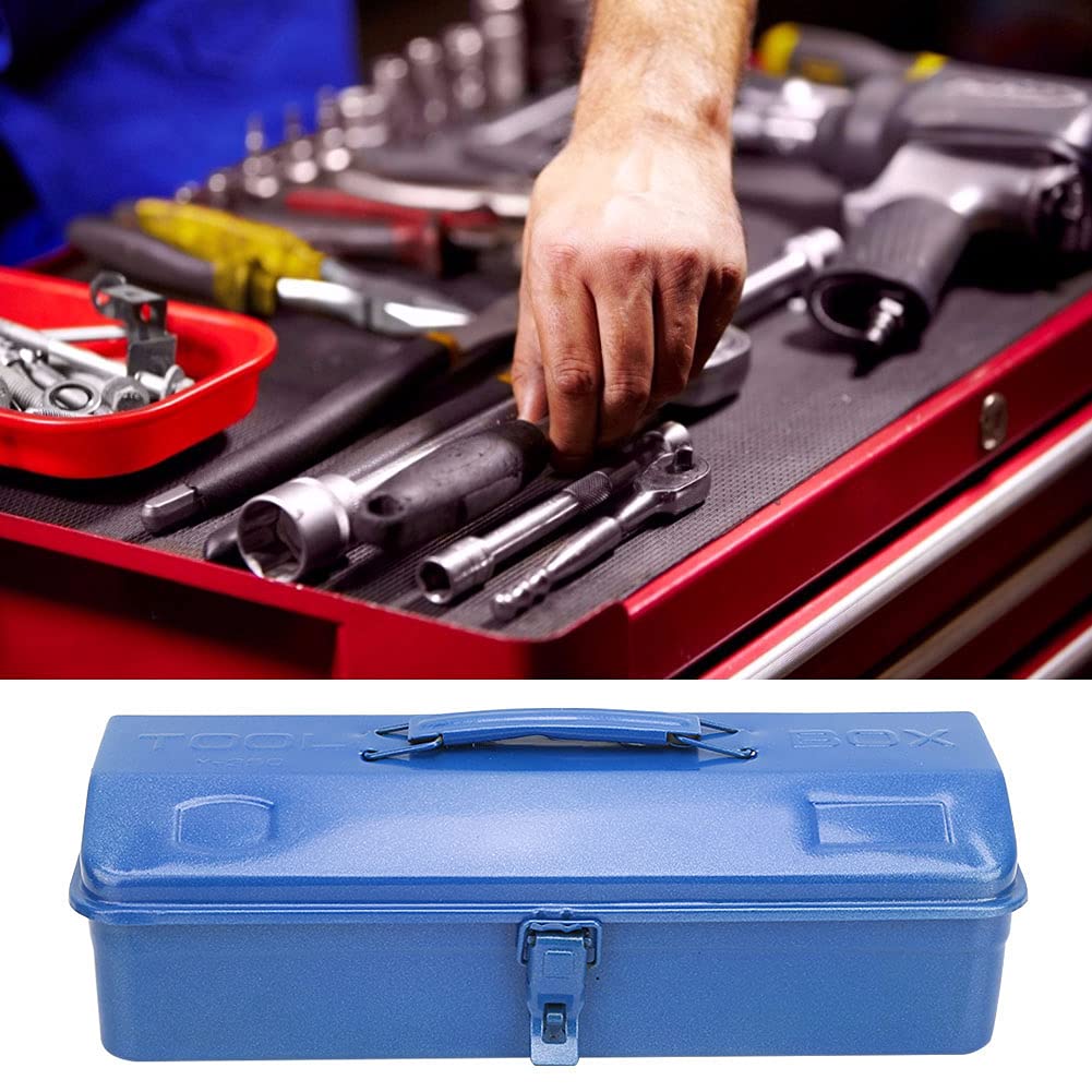 Fafeicy Heavy Duty Portable Tool Box - Durable Multifunction Iron Tool Storage Case for Repair Tools (37x16x11cm, 350 Capacity) - Perfect for Home DIY, Car Maintenance & Construction Site Organization