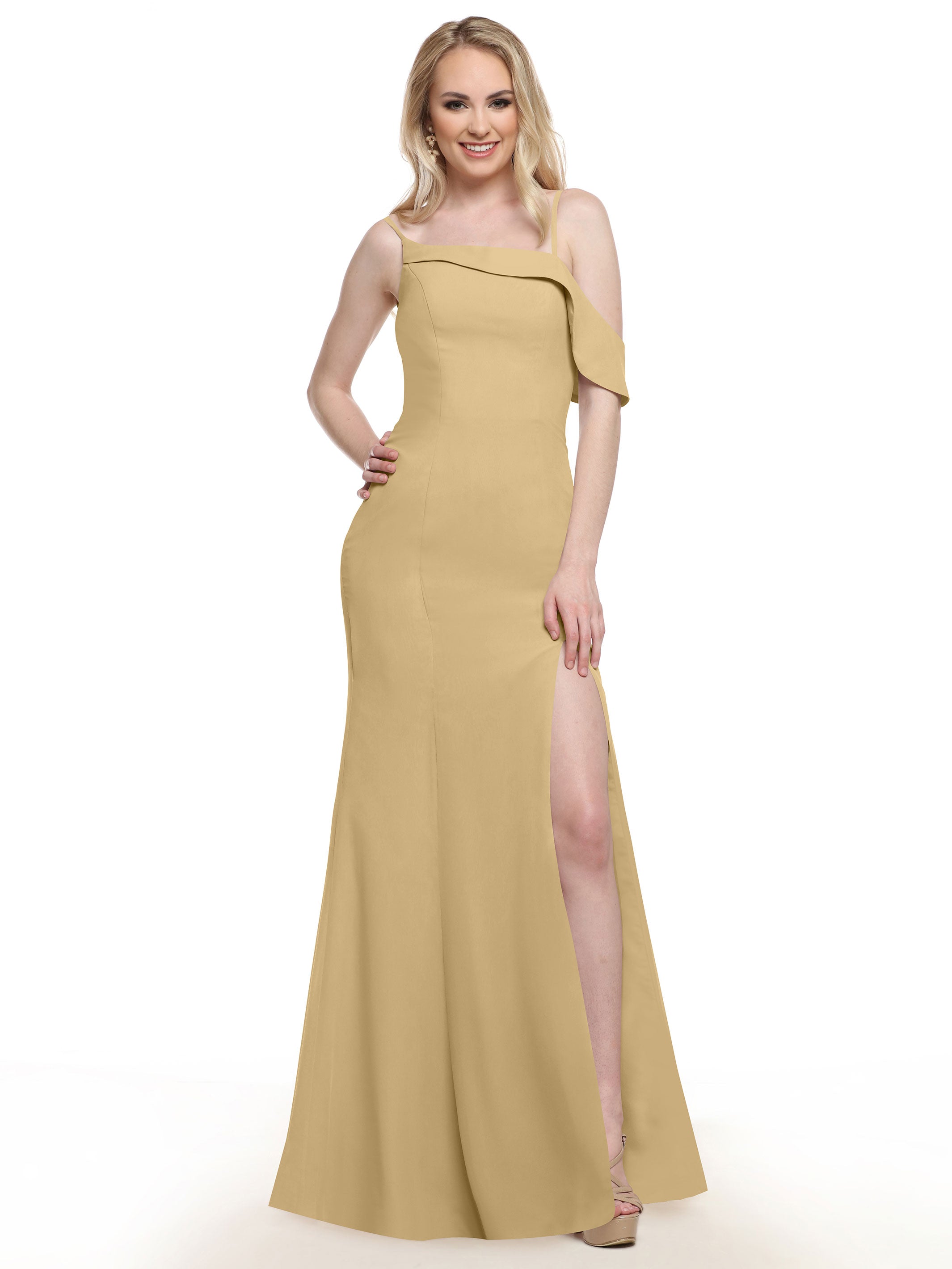 Elegant One Shoulder Chiffon Bridesmaid Dress 80153 - Fit & Flare Design for Weddings, Parties & Formal Events