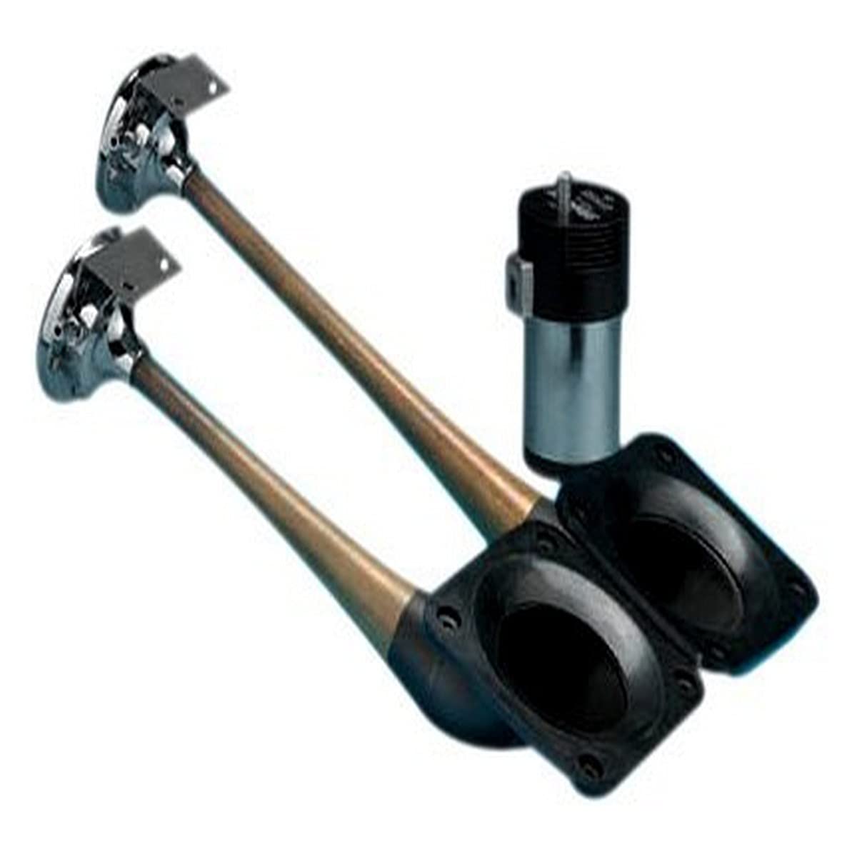 Marinco 11058 12V Concealed Dual Trumpet Air Horn Kit - OEM Replacement for Boats, Trucks & RVs - Loud 150dB Warning Sound for Marine Safety & Emergency Alerts