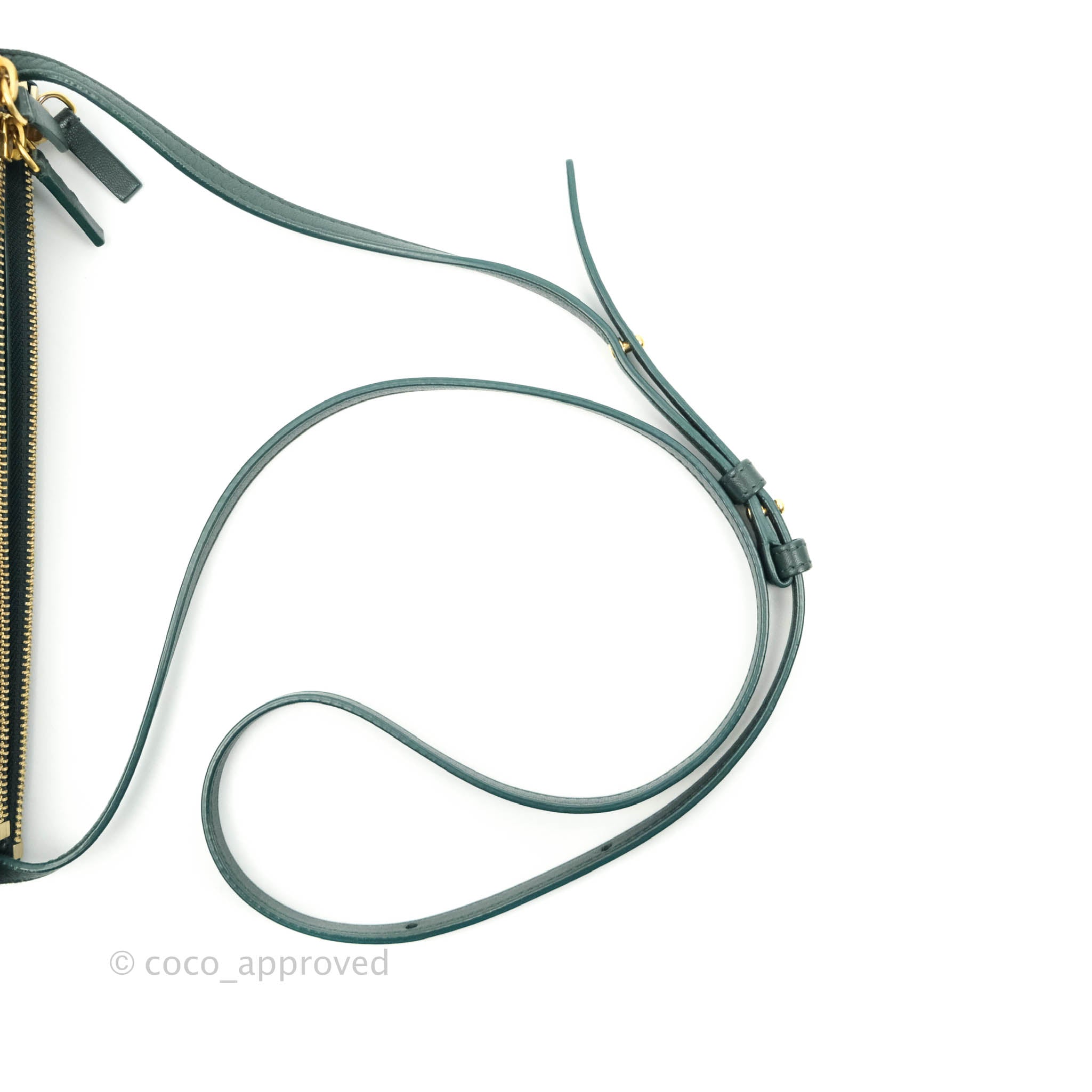 Celine Large Trio Crossbody Bag in Dark Green Lambskin Leather with Gold Hardware - Perfect for Work, Travel & Everyday Luxury