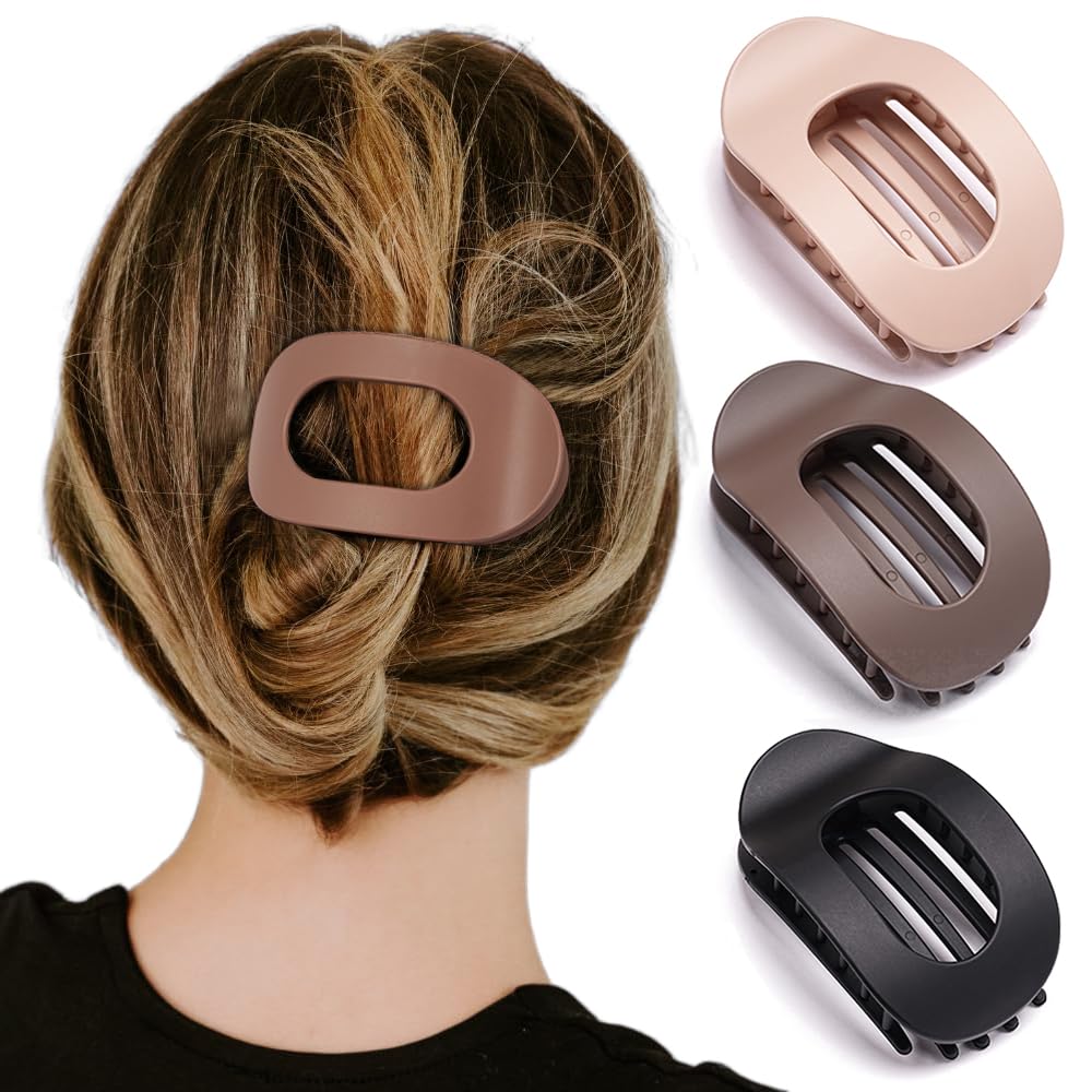 Women's Matte Duck Bill Hair Claw Clips for Thick & Thin Hair - Large Neutral Hair Clips for Ponytails, Buns & Everyday Styling