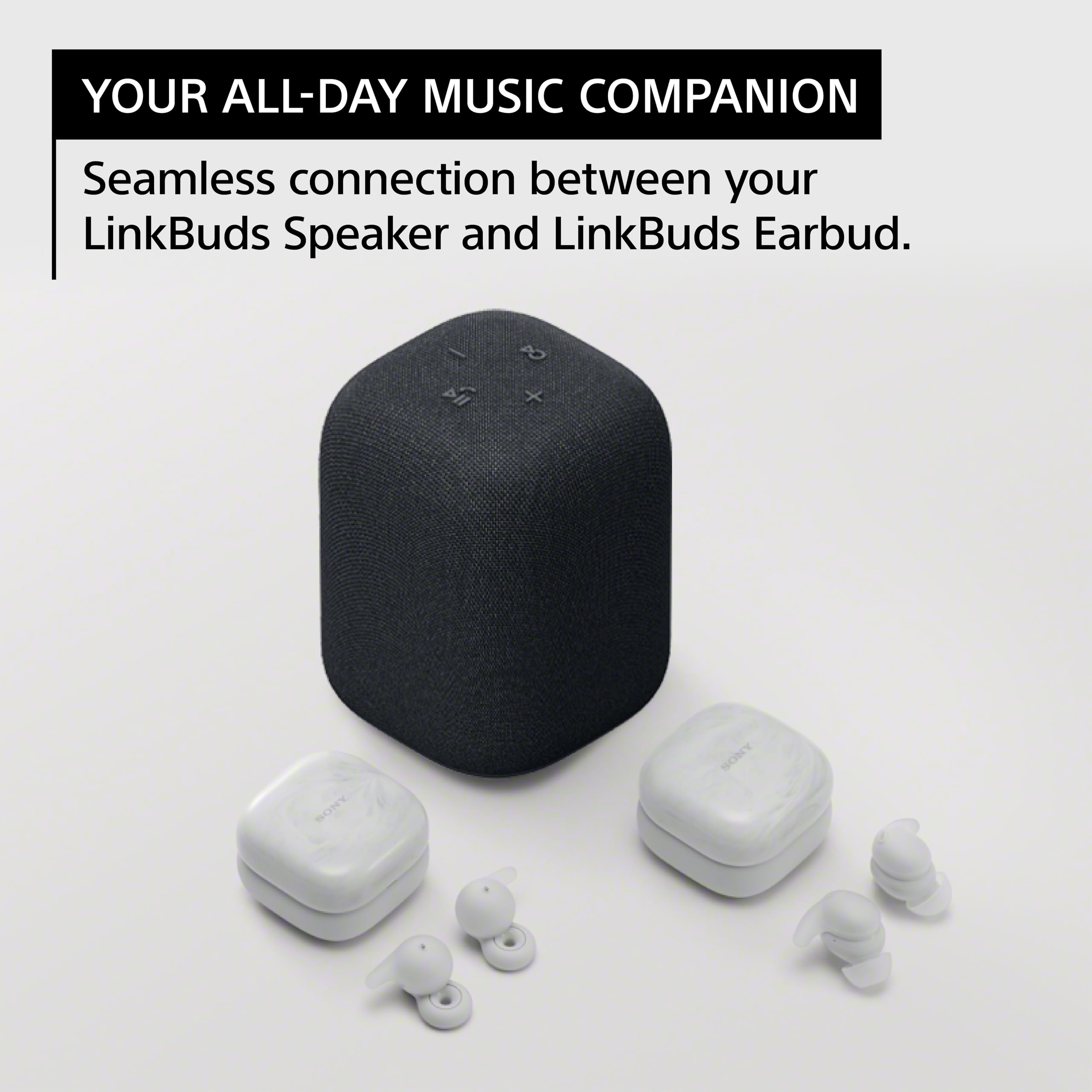 Sony LinkBuds Wireless Bluetooth Speaker - Portable, Waterproof, 16H Playtime - Perfect for Outdoor, Travel, Home & Party Use (Black)
