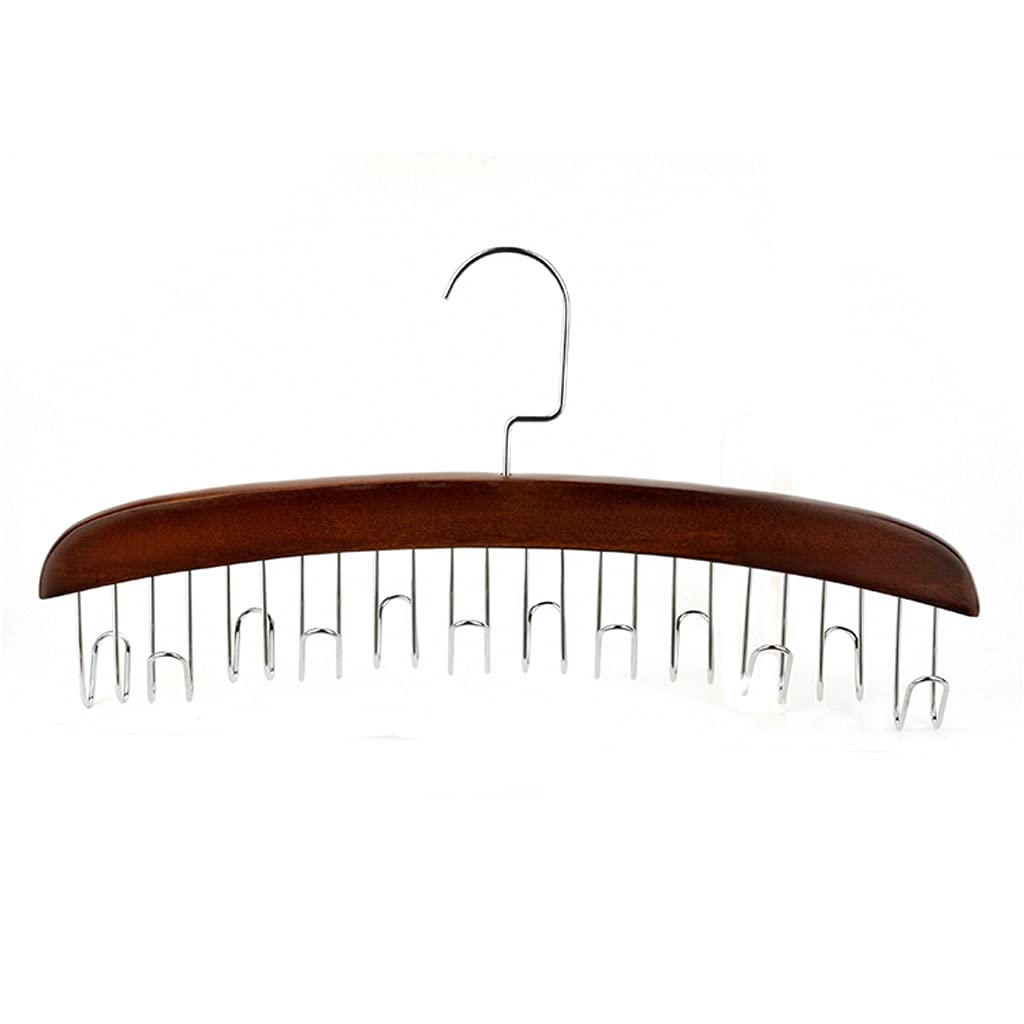 Multifunctional Wooden Hanger with Metal Hooks - Belt, Tie & Scarf Organizer for Closet & Wardrobe Storage (Antique, 12 Hooks) - Perfect for Home, Office & Travel Organization