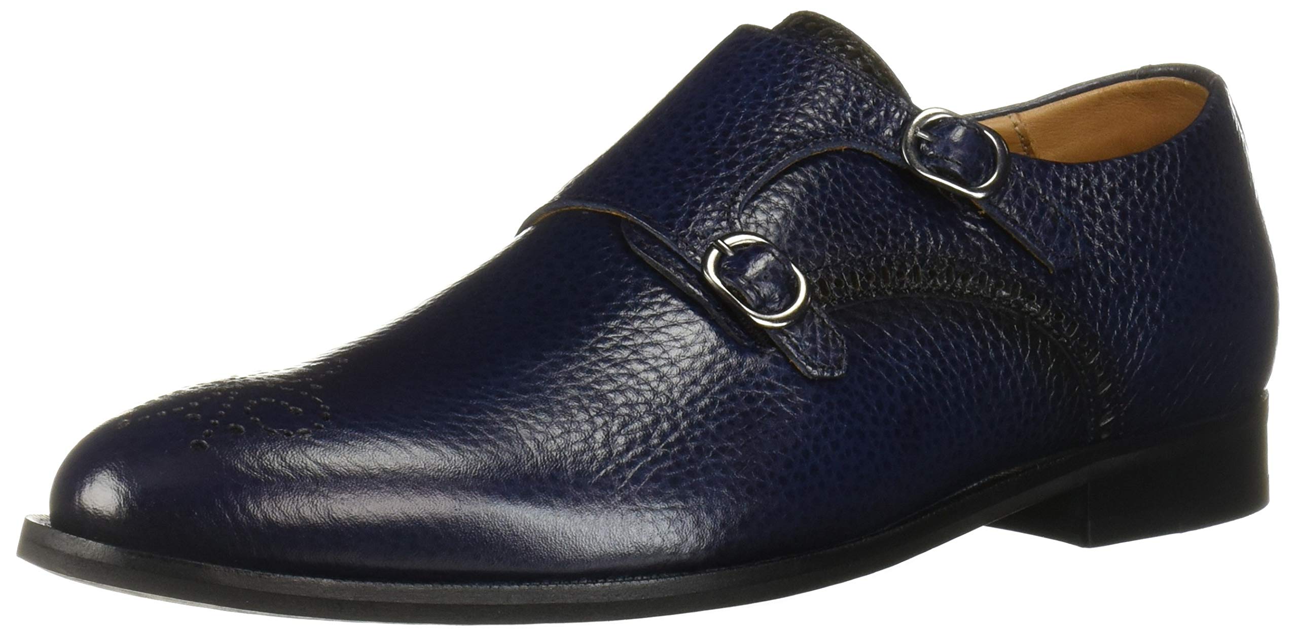MARC JOSEPH NEW YORK Men's Genuine Leather Double Monk Wingtip Dress Shoes - Classic Formal & Business Attire for Office, Weddings & Special Occasions