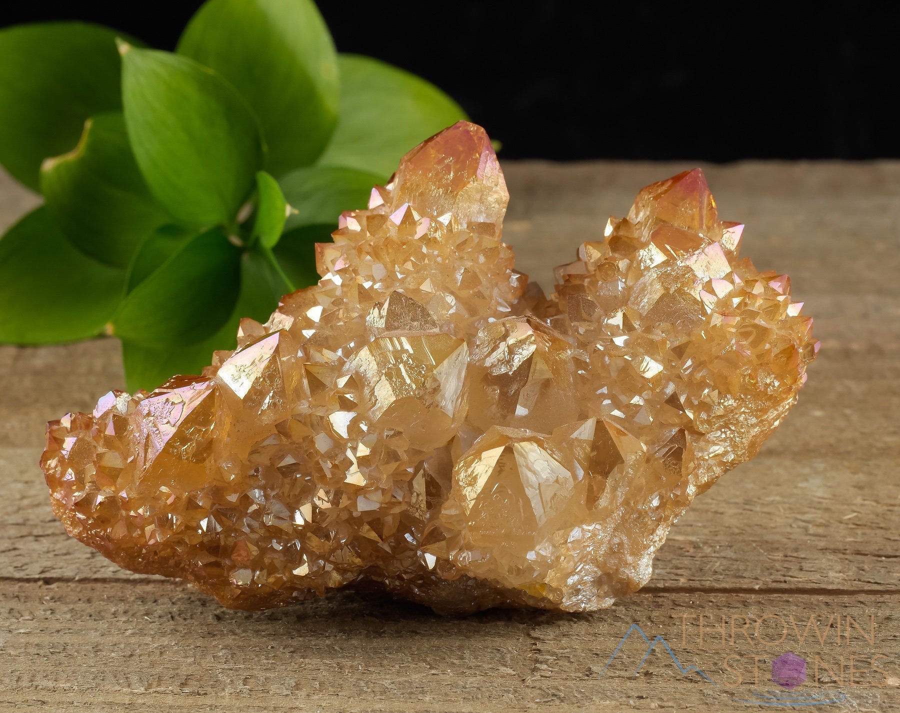 Orange Tangerine Aura Quartz Crystal Cluster - Rainbow Spirit Quartz Healing Stone | Natural Crystal Decor for Home, Office & Meditation (R0507) | Perfect for Reiki, Feng Shui & Spiritual Healing