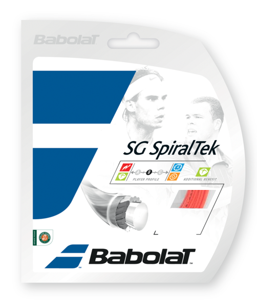 Babolat Spiraltek 16/1.30 Tennis String (Red) - High Performance Polyester String for Spin & Control - Perfect for Competitive Play & Tournament Matches