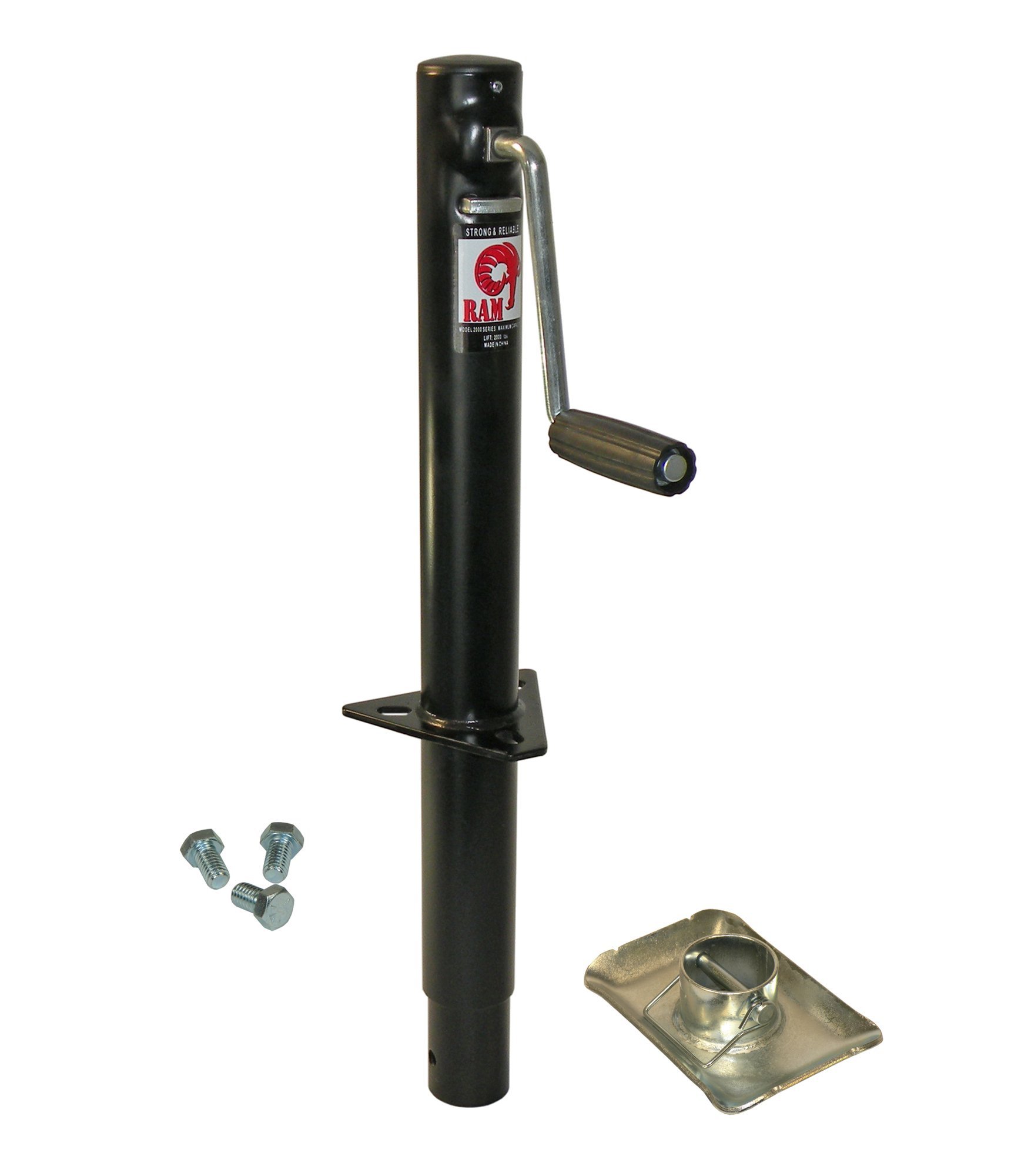 RAM A-Frame Trailer Jack with Heavy-Duty Foot & Mounting Hardware - Ideal for RV, Boat, and Utility Trailers