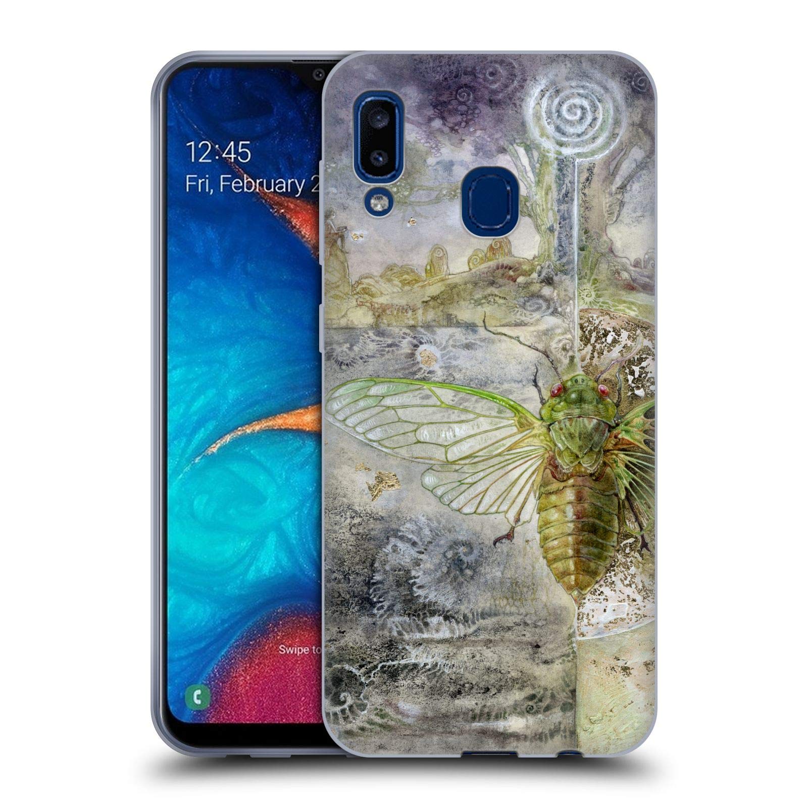 Stephanie Law Cicada Immortal Ephemera Soft Gel Case for Samsung Galaxy A20/A30 2019 - Officially Licensed Artistic Phone Cover by Head Case Designs, Perfect for Nature Lovers & Fantasy Art Fans
