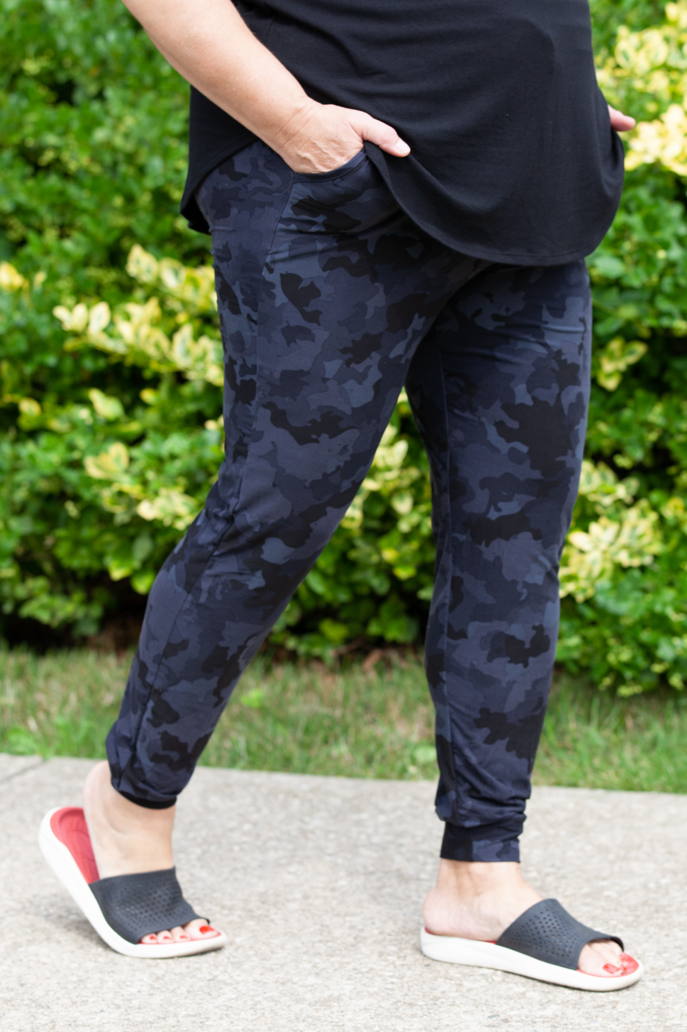 Midnight Camo Joggers for Women - Comfortable Plus Size Lounge Pants for Running, Yoga & Casual Wear