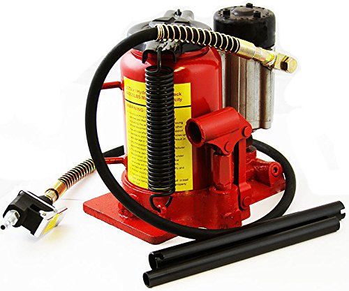 20 Ton Hydraulic Air Bottle Jack - Low Profile Portable Air-Operated Lift with Handle for Car, Truck & SUV - Heavy Duty Vehicle Repair & Emergency Roadside Assistance Tool