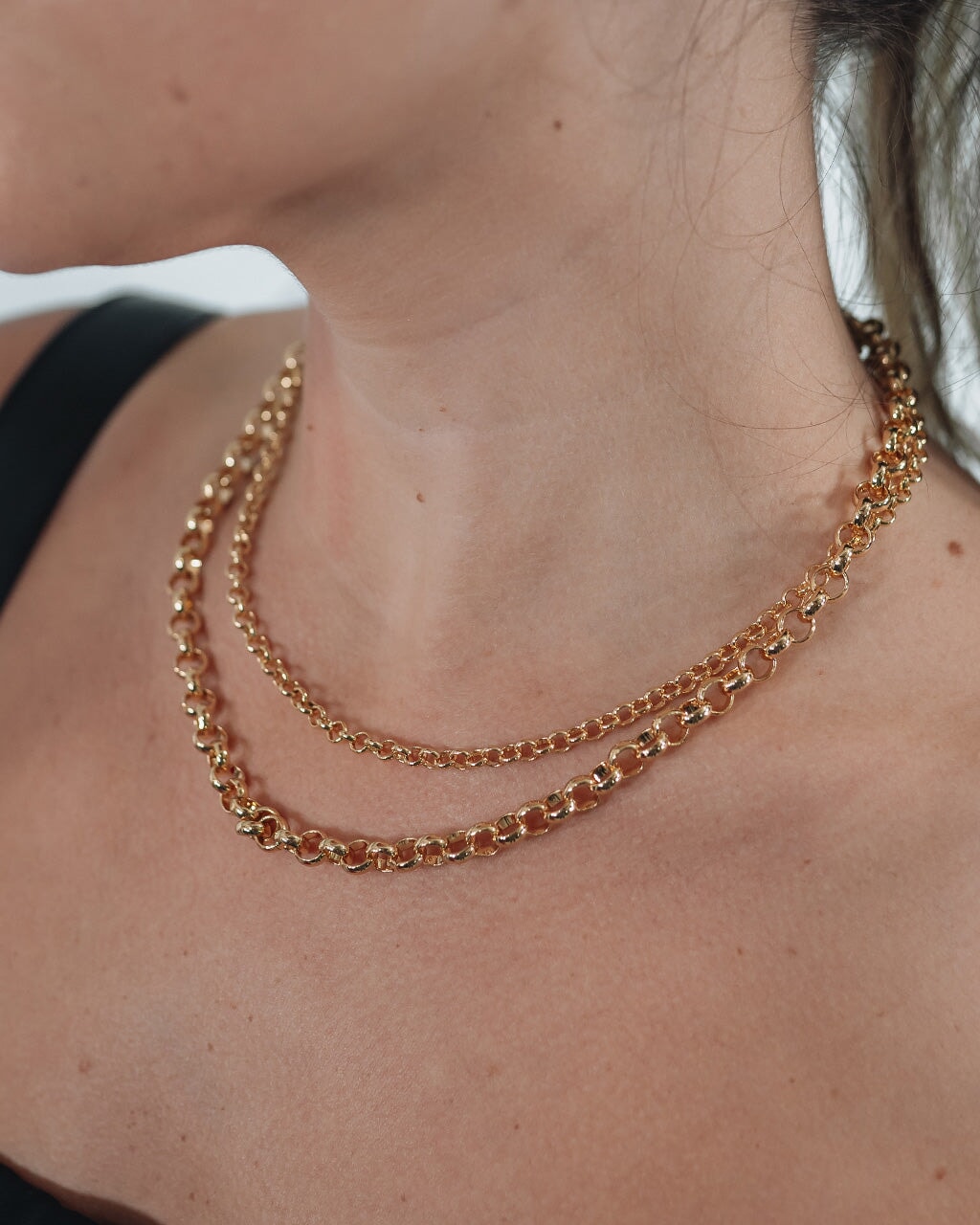 Stylish Bold Layered Rolo Chain Necklace for Women - Trendy Gold or Silver Layered Necklace for Casual & Party Wear
