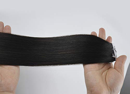 Premium 100% Remy Human Hair Tape-In Extensions 40pcs (100g, 2.5g/pc) 28 Inches 1B Brazilian Hair for Length & Volume - Perfect for Weddings, Parties & Daily Styling