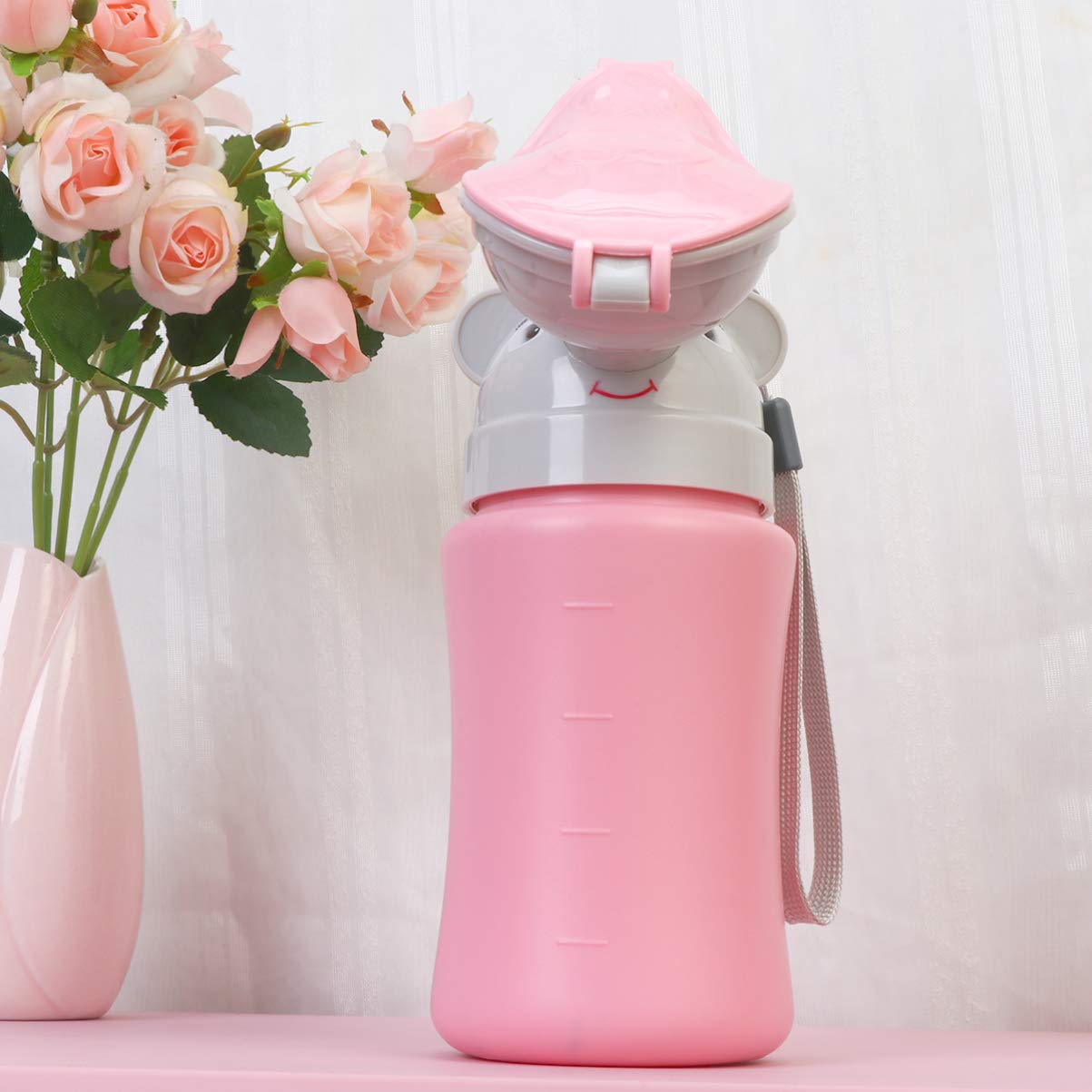 Portable Kids Urinal Bottle for Boys & Girls - Emergency Travel Toilet for Camping, Car Trips & Pee Training - Cute & Convenient On-the-Go Solution