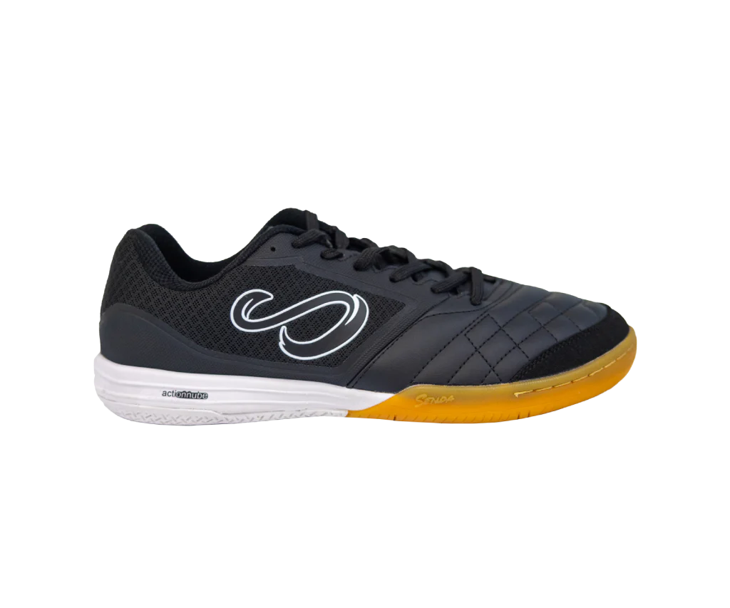 Senda Athletics USHUAIA Club 2.0 Futsal Soccer Shoes - Black & White Indoor Court Shoes for Men & Women - Perfect for Futsal, Indoor Soccer, and Gym Training