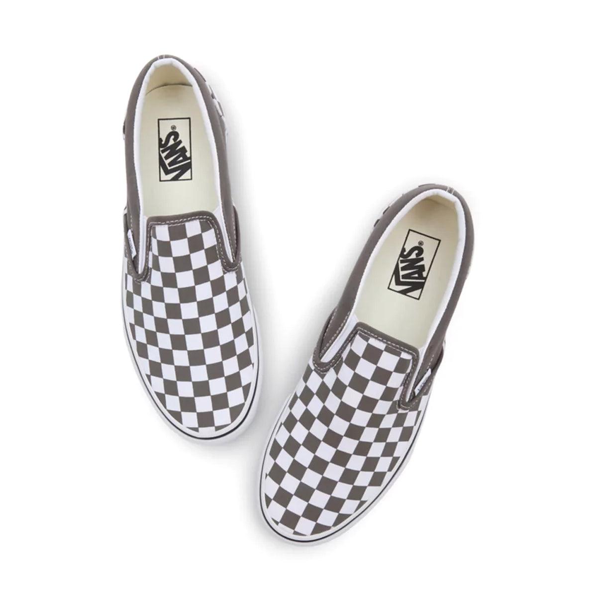 Classic Slip-On Checkerboard Sneakers - Bungee Cord Design for Men & Women | Comfortable Casual Shoes for Walking, Work & Everyday Wear