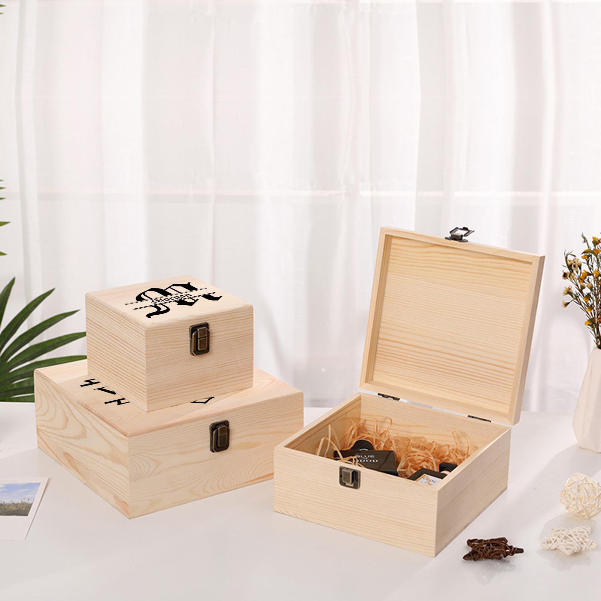 Personalized Wooden Memory Box with Custom Name - Engraved Keepsake Storage Box with Lid for Jewelry, Photos & Mementos - Unique Gift for Women & Men - Birthday, Anniversary, Wedding, Graduation Gift Idea - Perfect for Home Decor & Special Occasions
