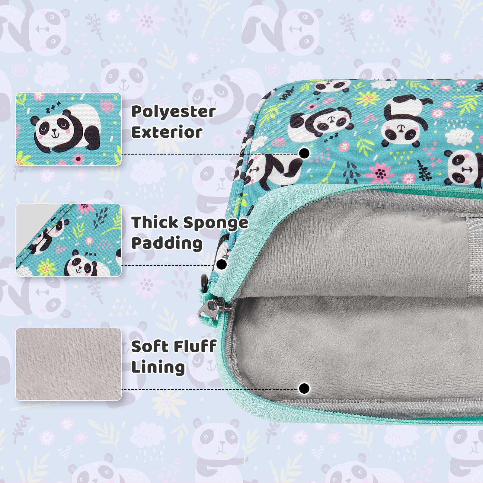 Choco Mocha Kids Tablet Sleeve Bag for Boys & Girls (10-12.5 Inch) - Protective Case for iPad, Kindle, Samsung Tablets - Perfect for School, Travel & Home Use